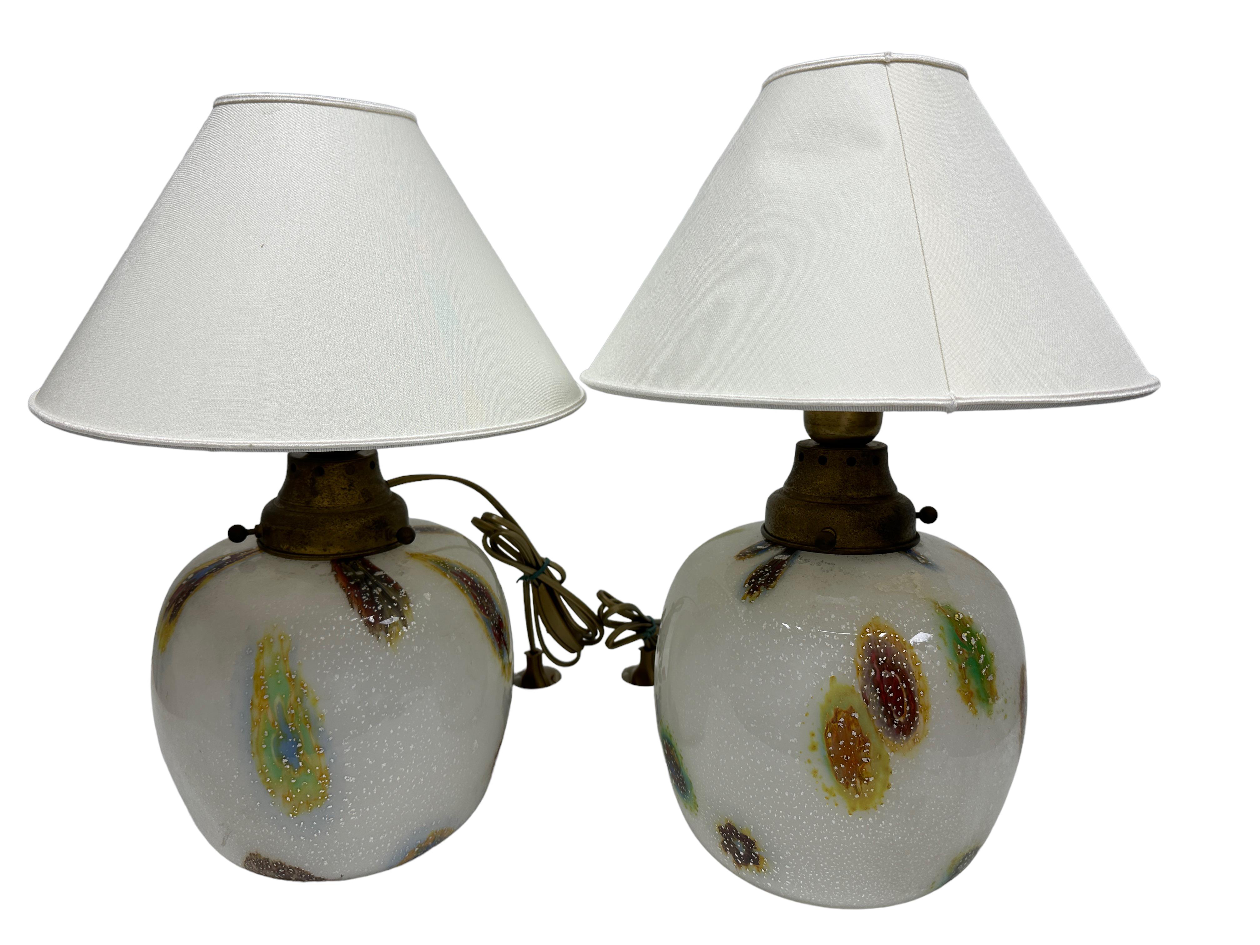 Pair of Table Lamp in Murano Glass by Dino Martens and Aureliano Toso, 1960 For Sale 7