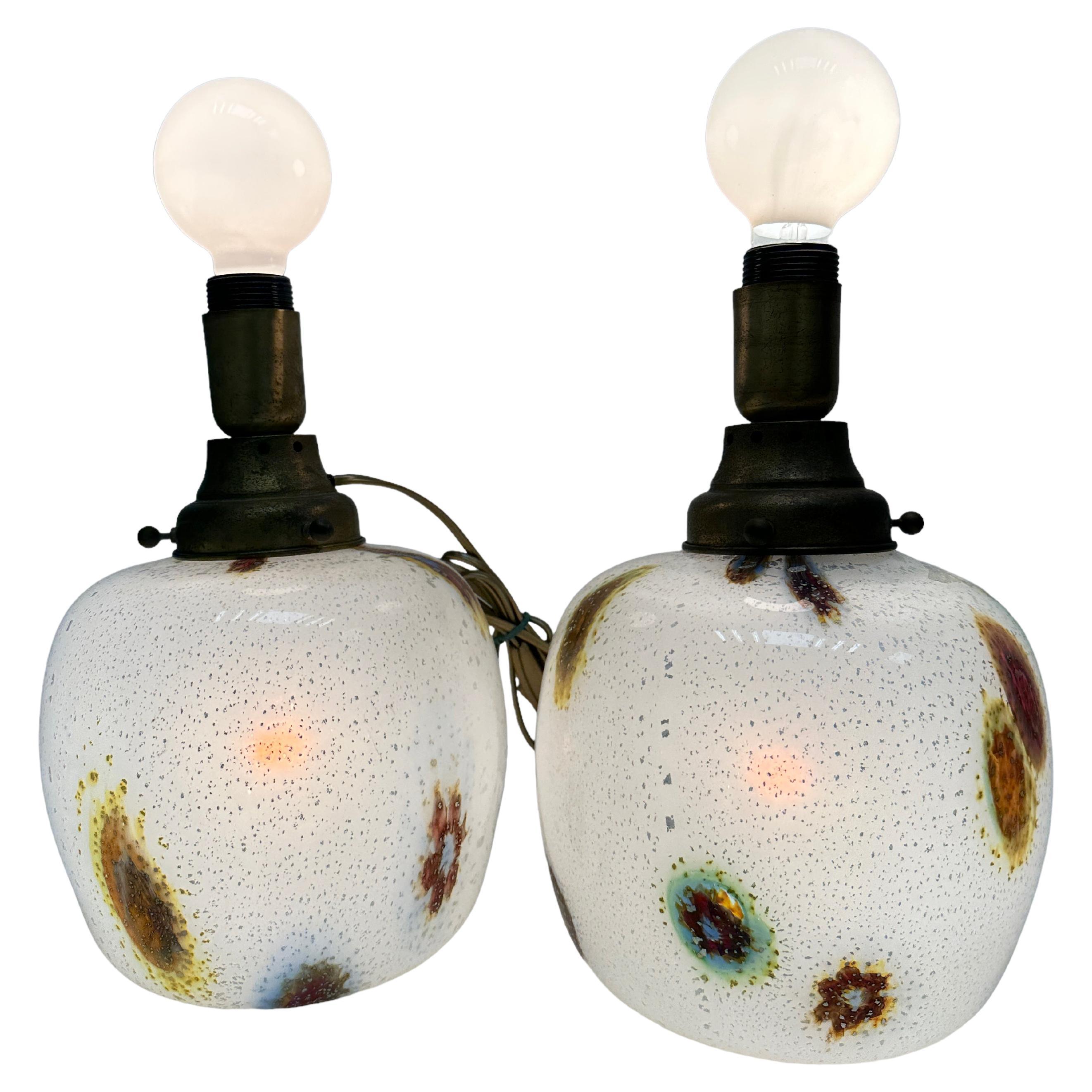 Pair of Table Lamp in Murano Glass by Dino Martens and Aureliano Toso, 1960 For Sale