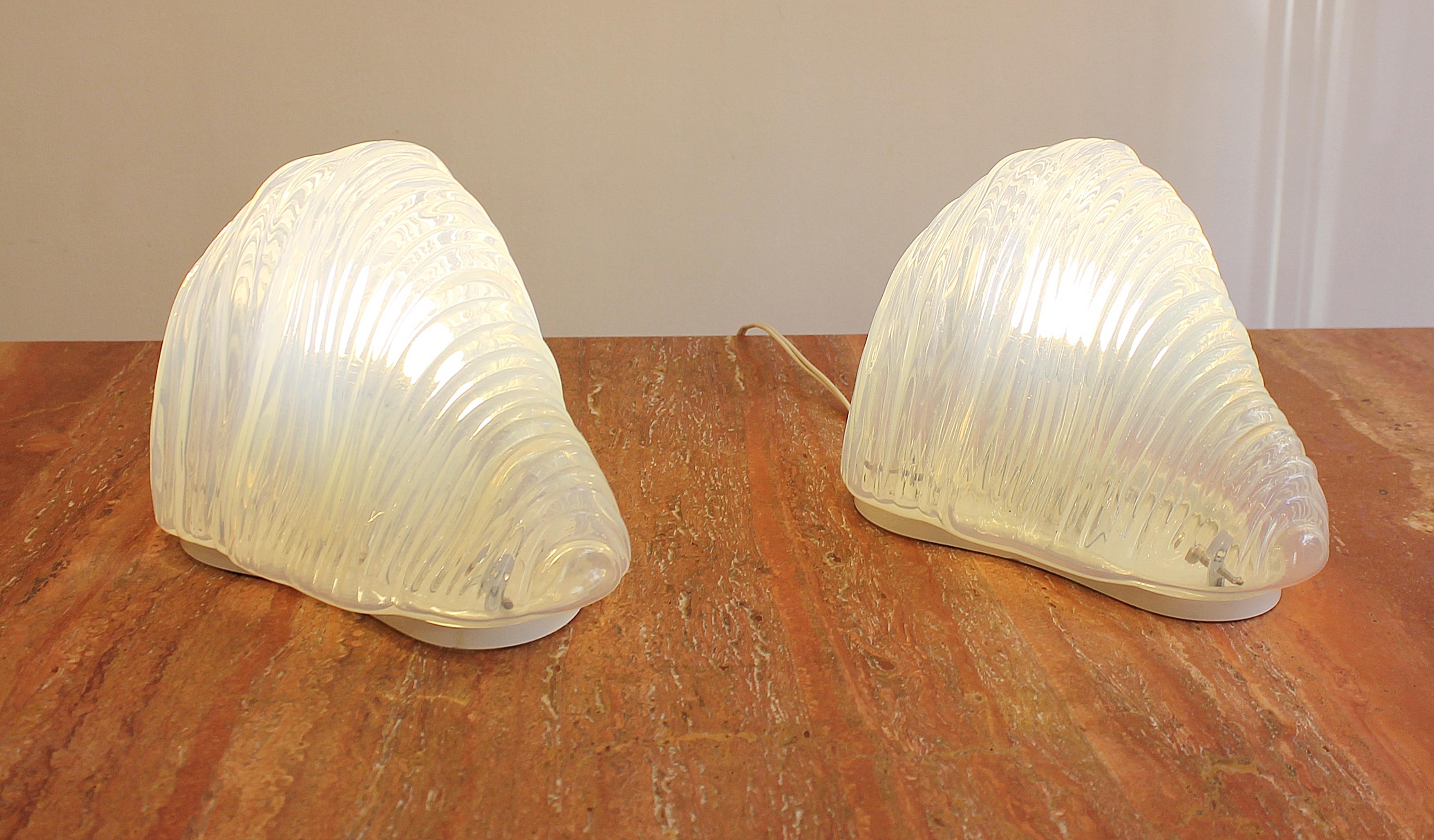 Pair of table lamp model 'Iceberg LT302' by Carlo Nason for Mazzega.