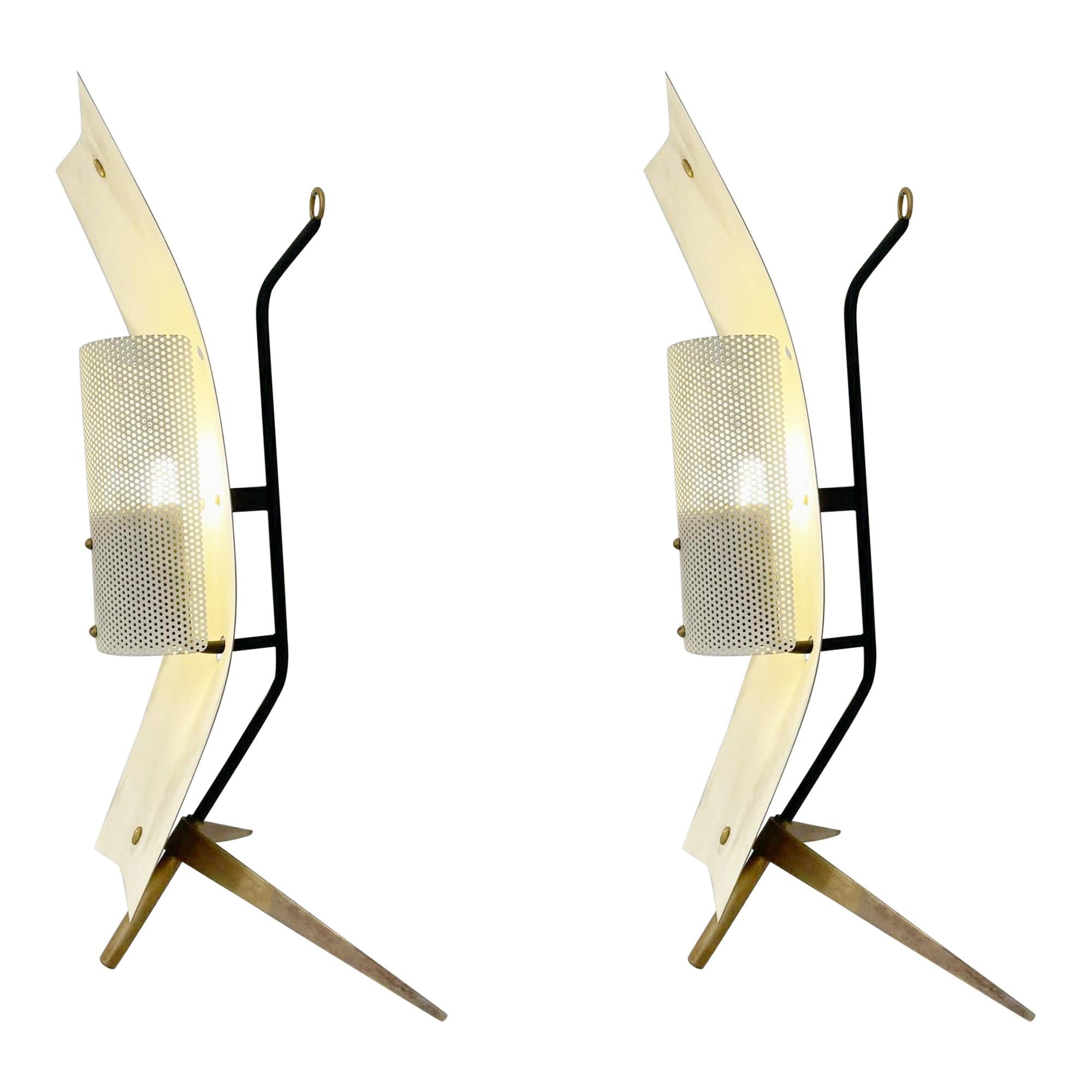 Pair of Mid-Century Modern Table Lamp/Sconce by Gastone Colliva, Italy, 1950s