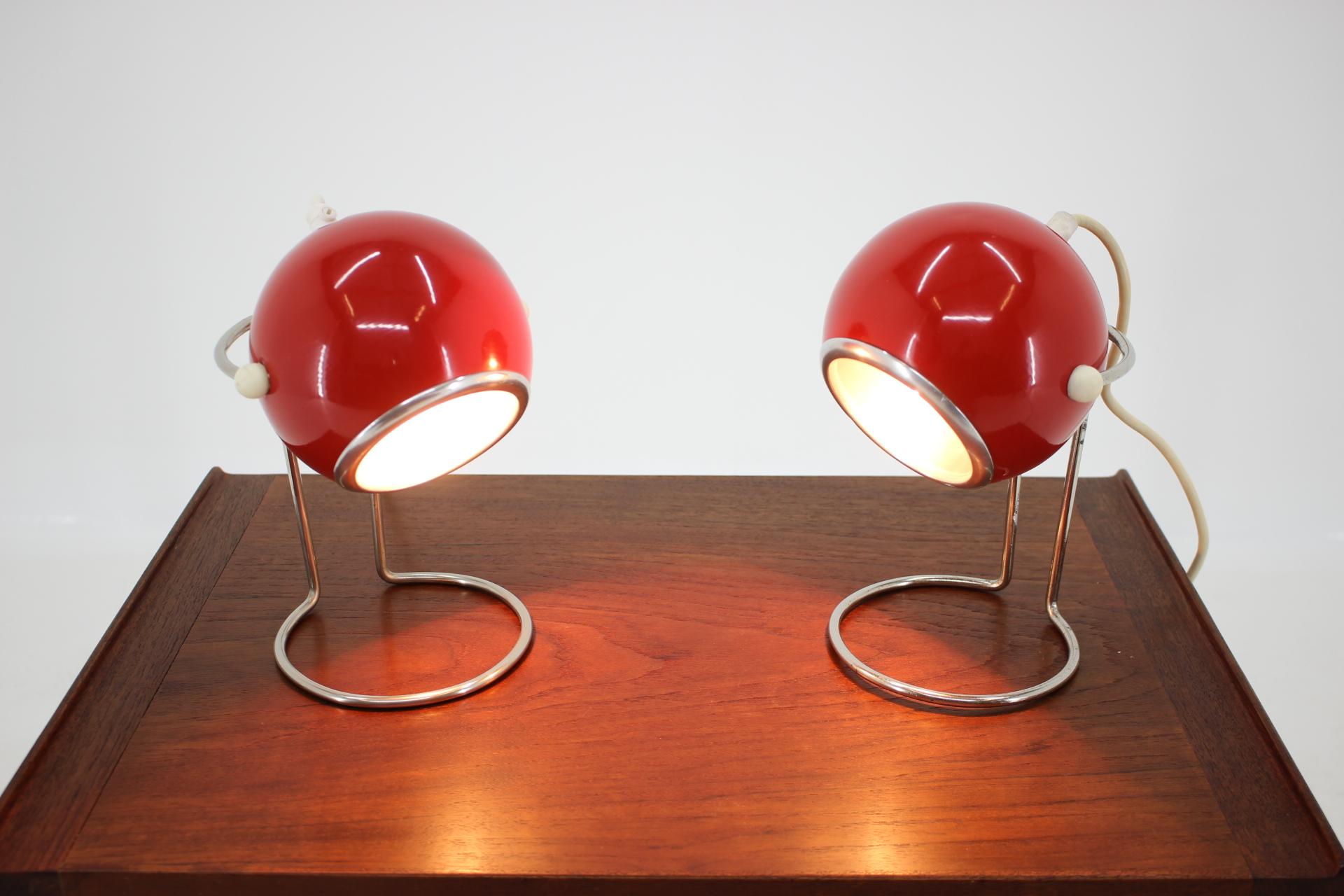 Mid-Century Modern Pair of Table Lamp, Space Age, 1970s