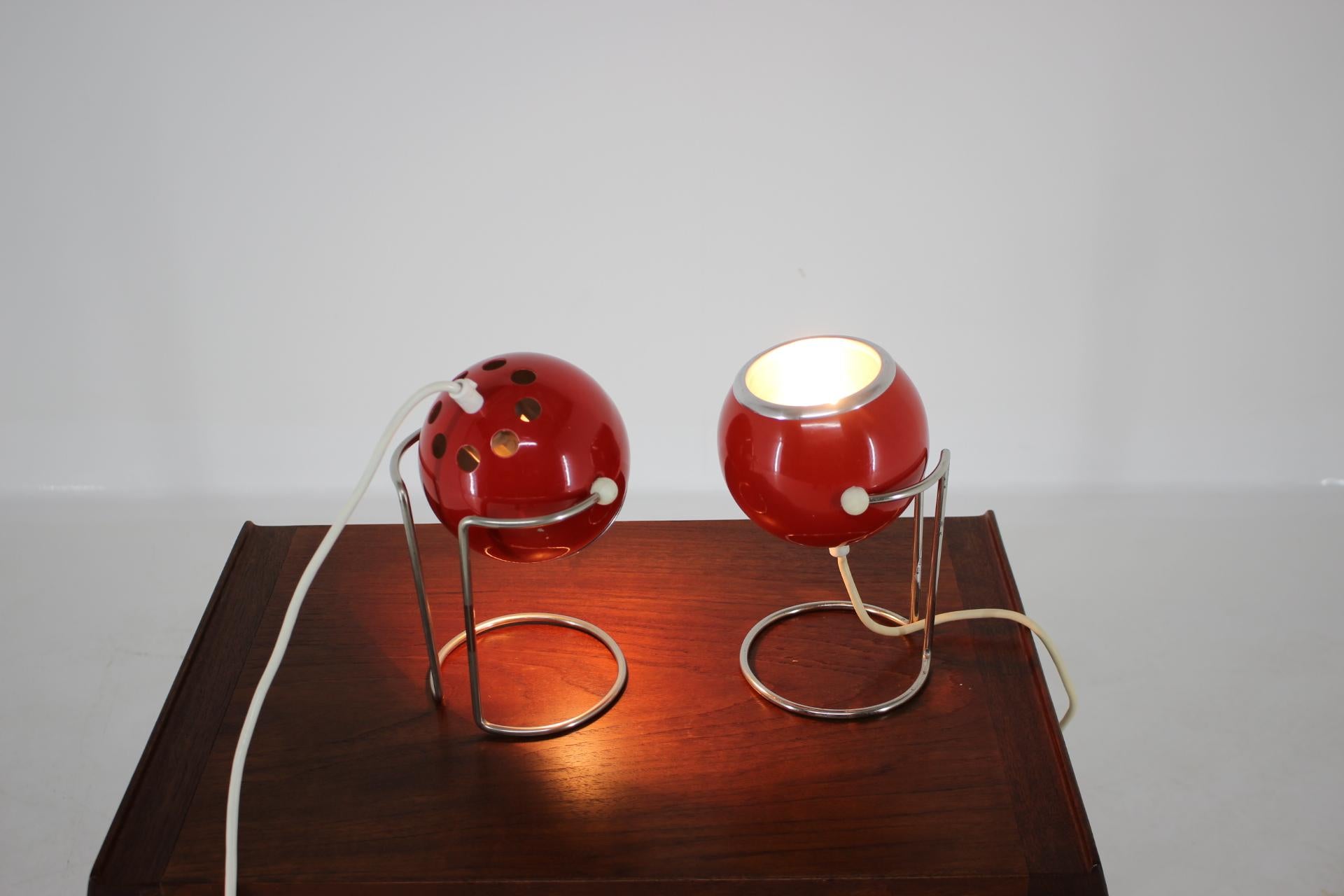 Pair of Table Lamp, Space Age, 1970s In Good Condition In Praha, CZ