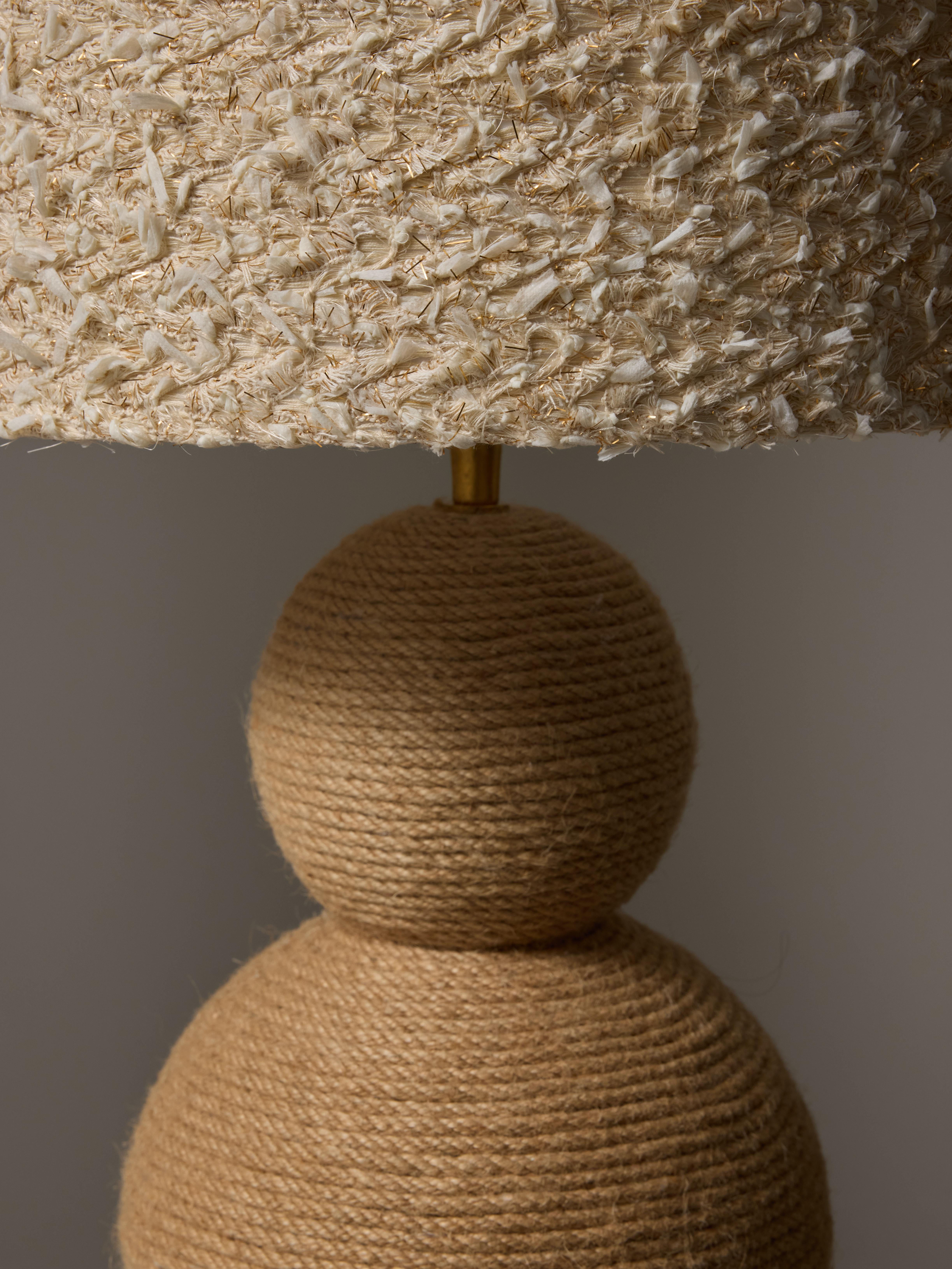 French Pair of Table Lamp Wrapped in Rope For Sale