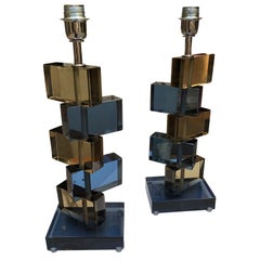 Pair of Table Lamps 1, Murano Glass, circa 1980