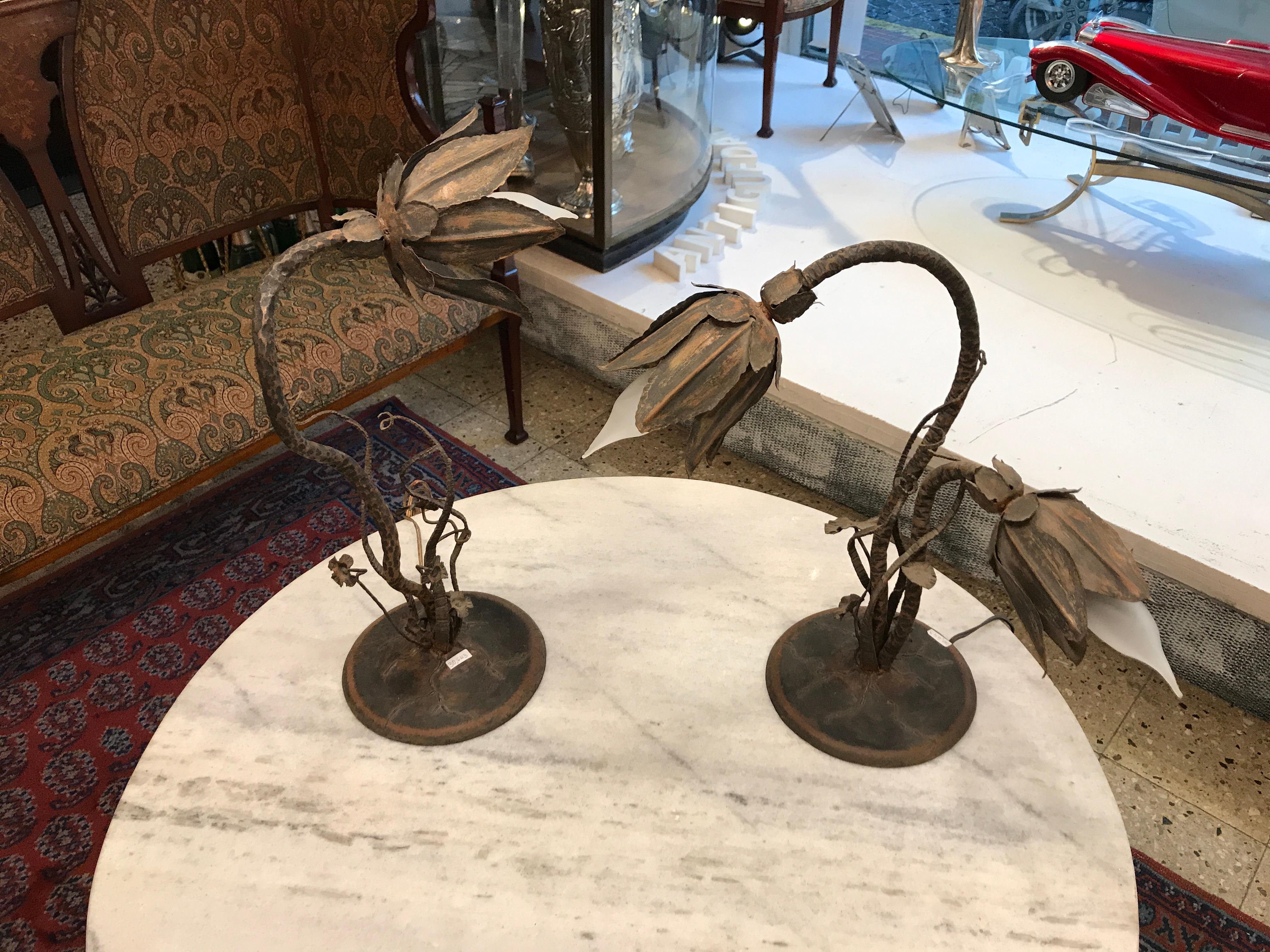 Paire de lampes de table 1900 « Jugendstil, Art Nouveau, Liberty », fabriquées en France Bon état - En vente à Ciudad Autónoma Buenos Aires, C