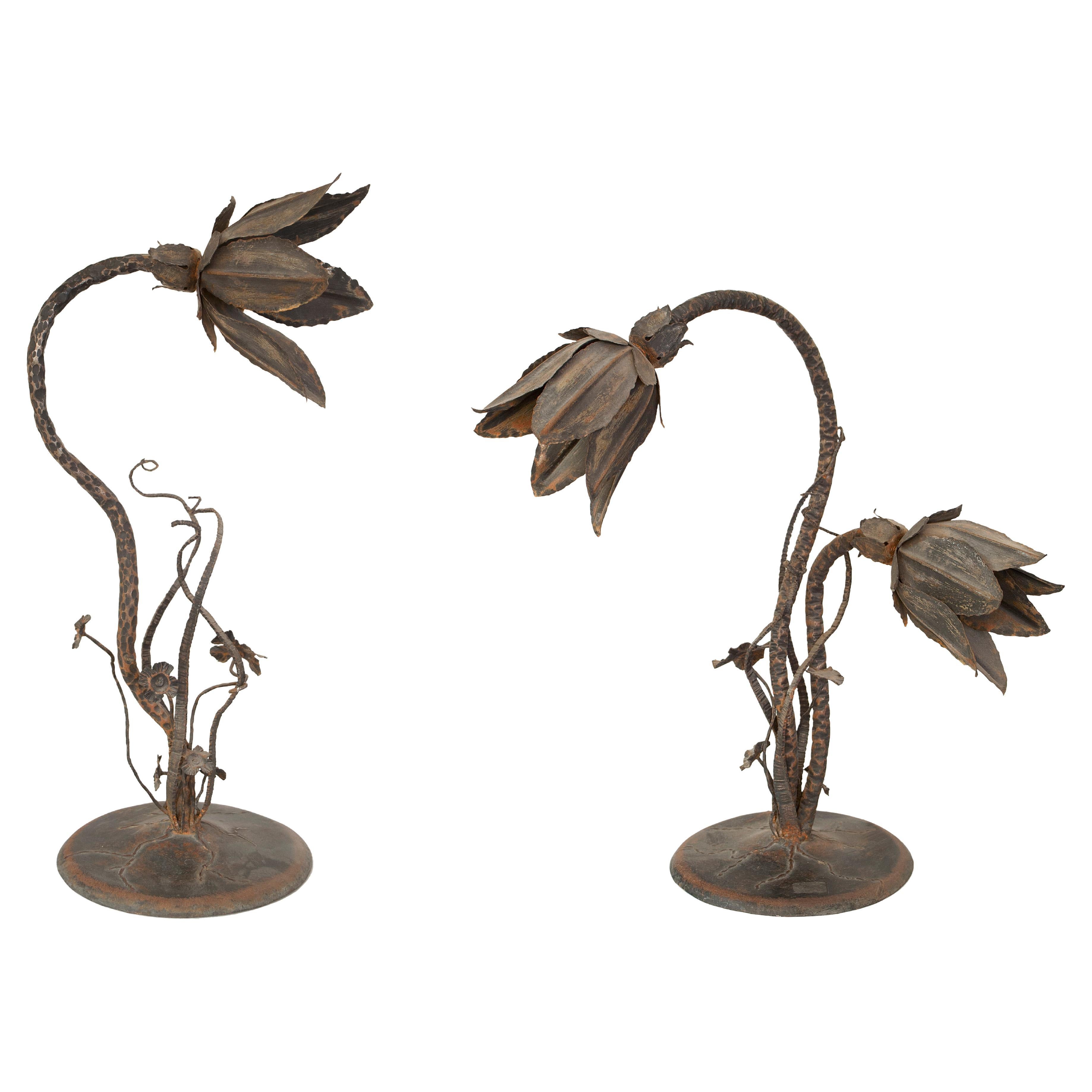 Paire de lampes de table 1900 « Jugendstil, Art Nouveau, Liberty », fabriquées en France en vente