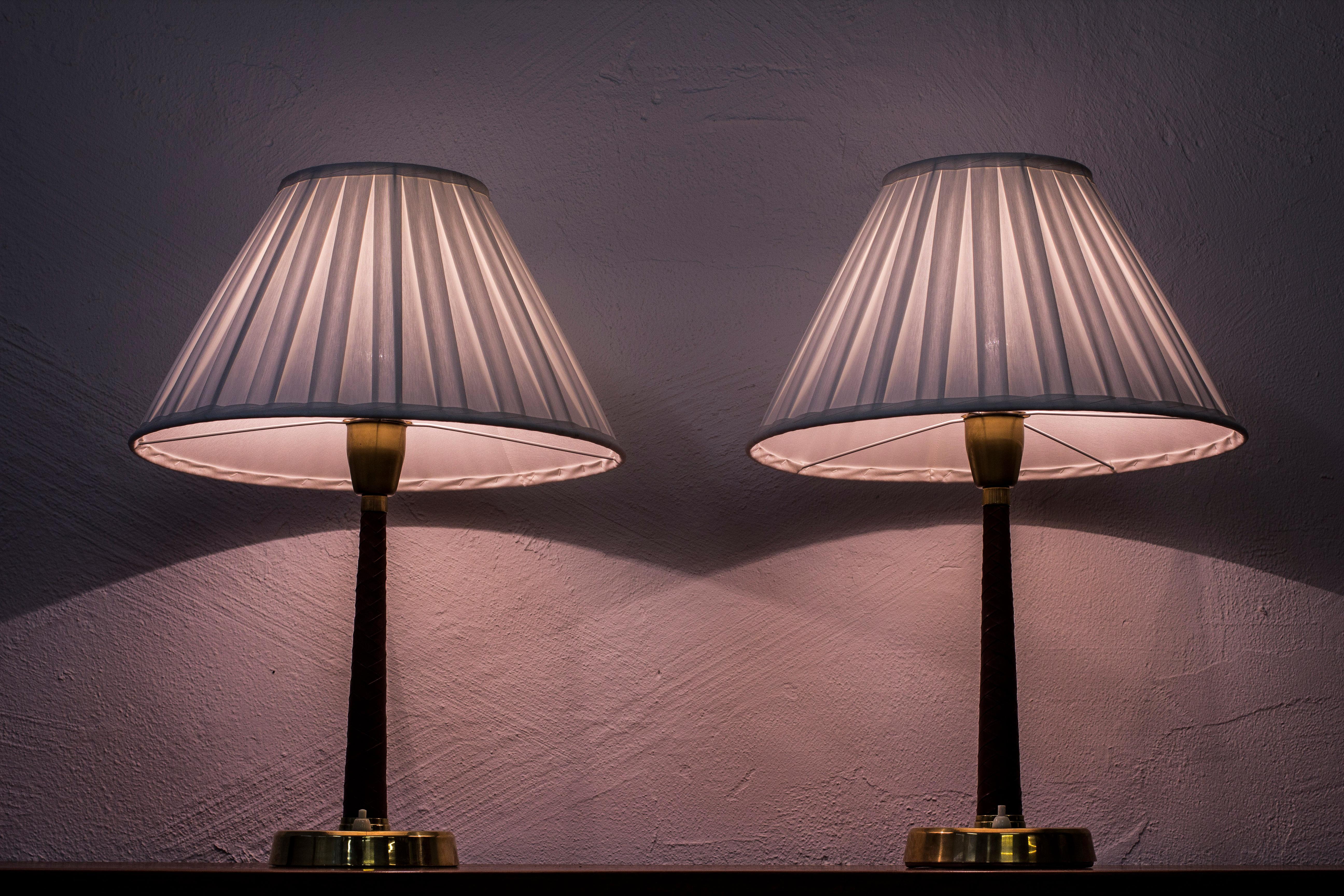 Brass Pair of Table Lamps 