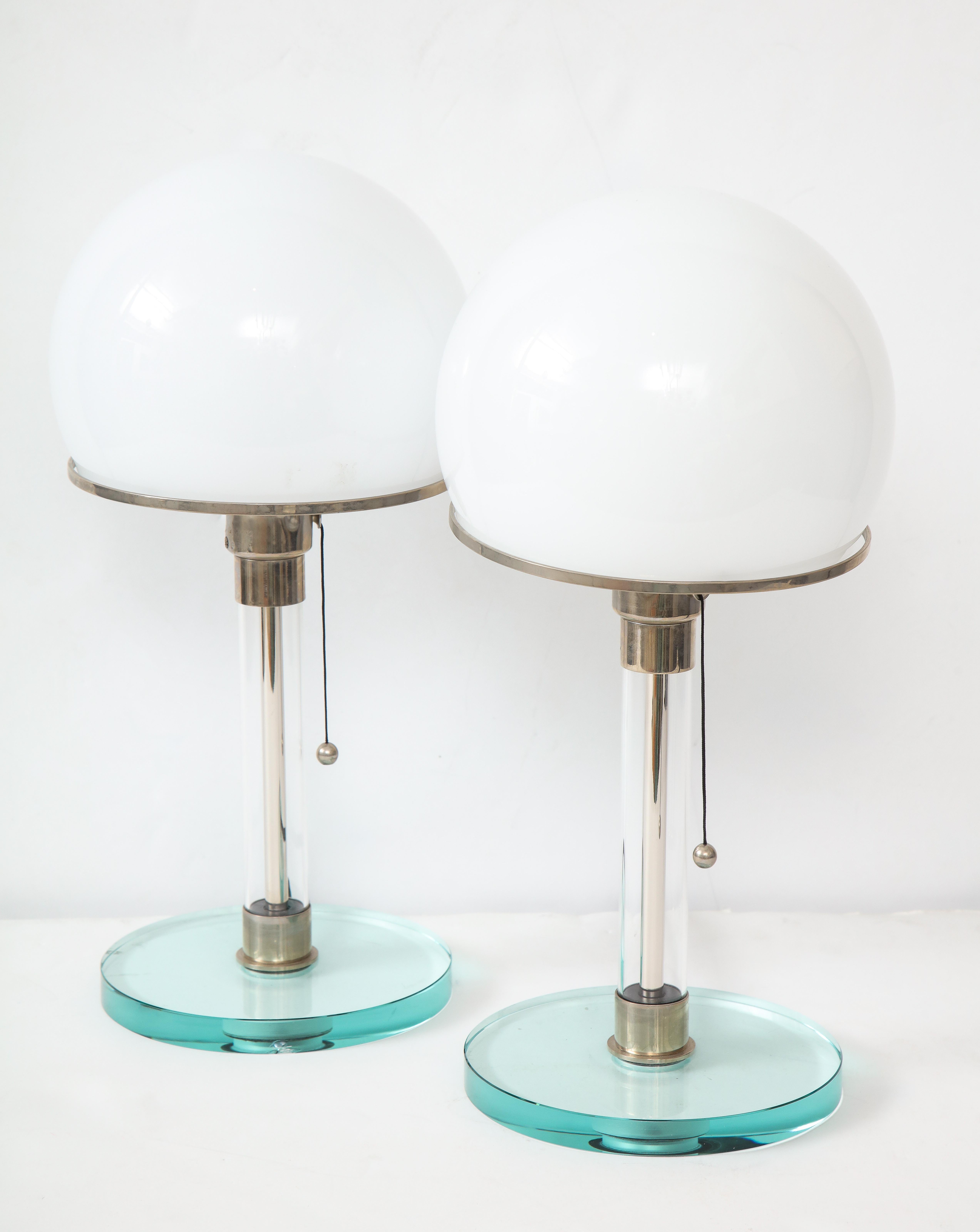 20th Century Pair of Table Lamps after the Design by Wilhelm Wagenfeld