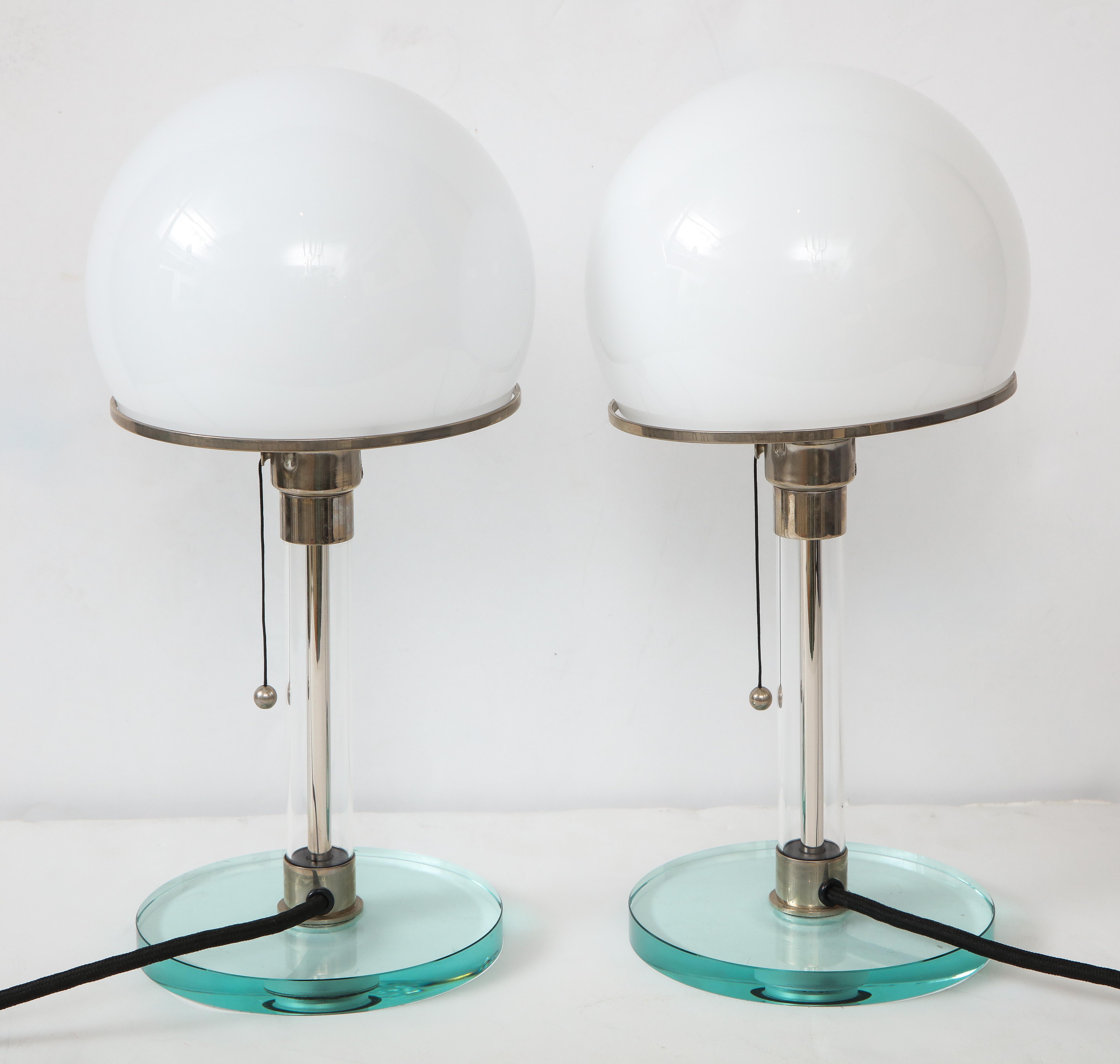 Pair of Table Lamps after the Design by Wilhelm Wagenfeld 2