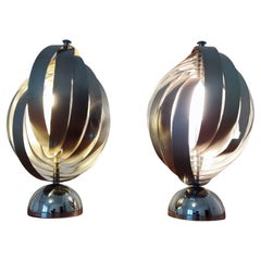 Pair of Table Lamps Attributed to Henri Mathieu, 70s