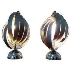 Coppia di lampade da tavolo attribuite a Henri Mathieu, anni '70