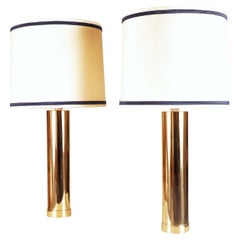 Pair of Table Lamps B-10 in Brass by Bergboms, Sweden