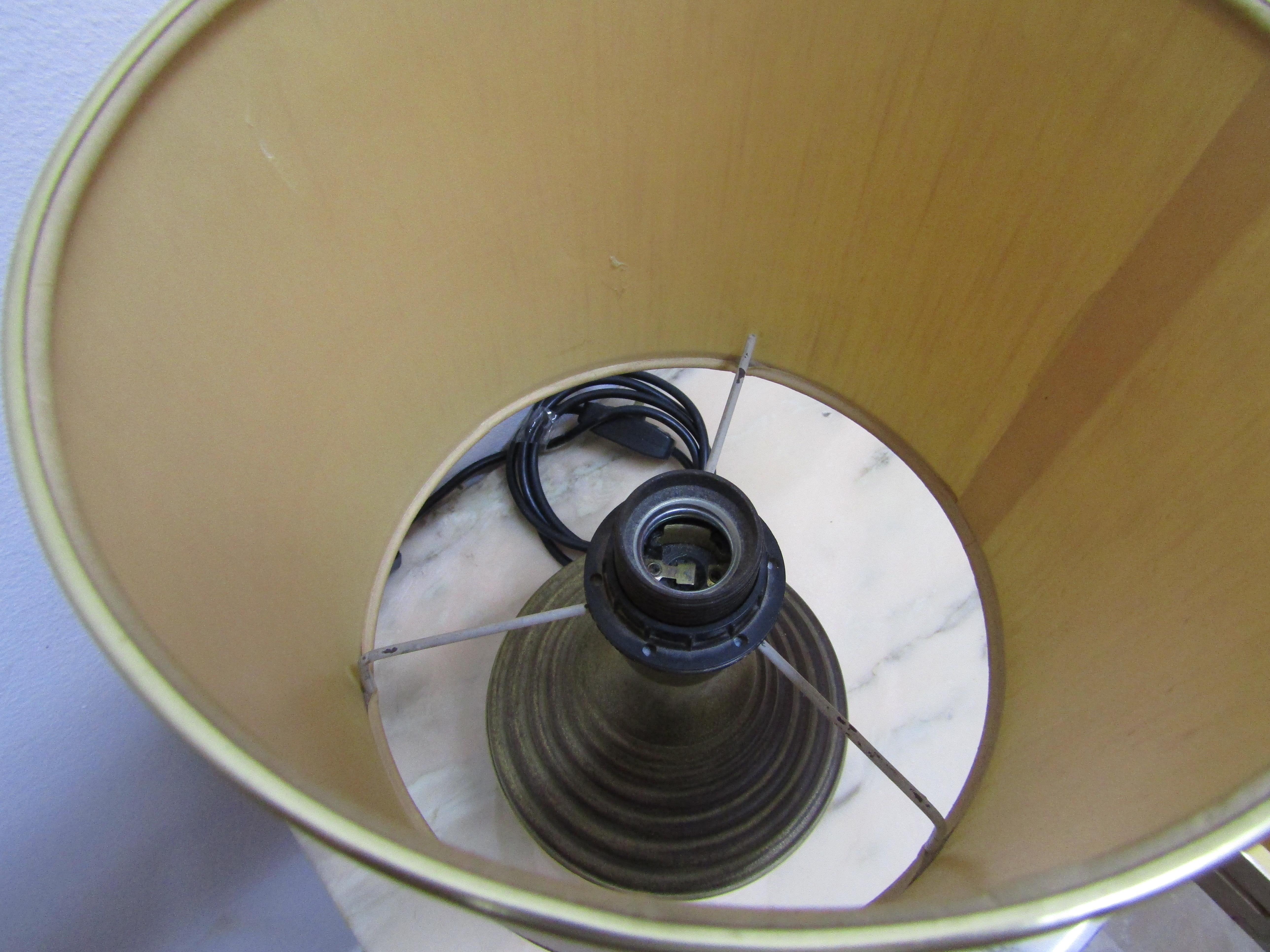 midcenturyPair of Table Lamps Base in Antique Brass For Sale 2