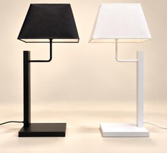 Pair of table lamps – Bauhaus style – Flam & Luce – Lacquered metal and fabric