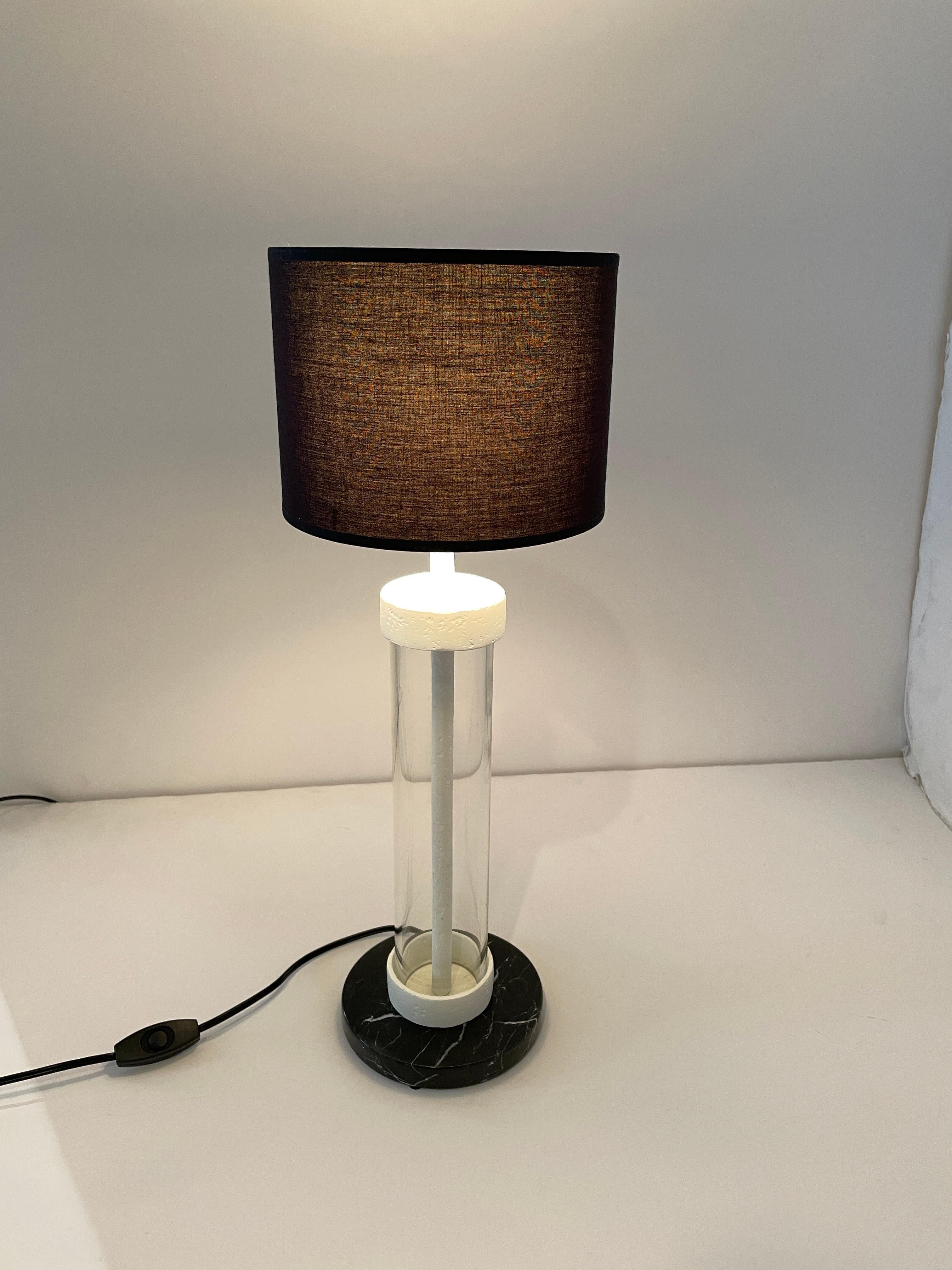 Linen Pair of Table Lamps- Bourgeois Boheme Atelier For Sale