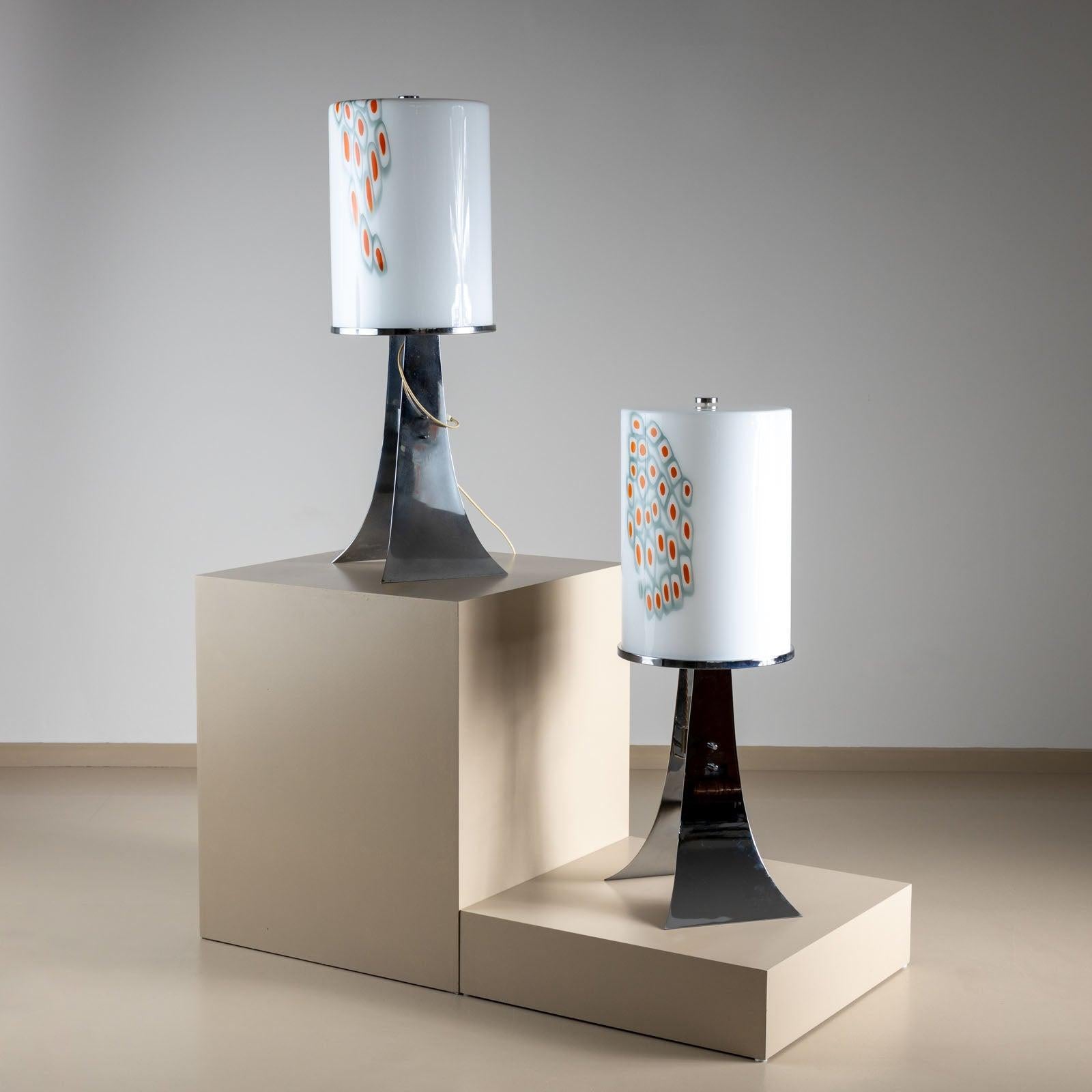 Pareja de lámparas de mesa de Alfredo Barbini, Italia Años 60 Cristal de Murano en venta