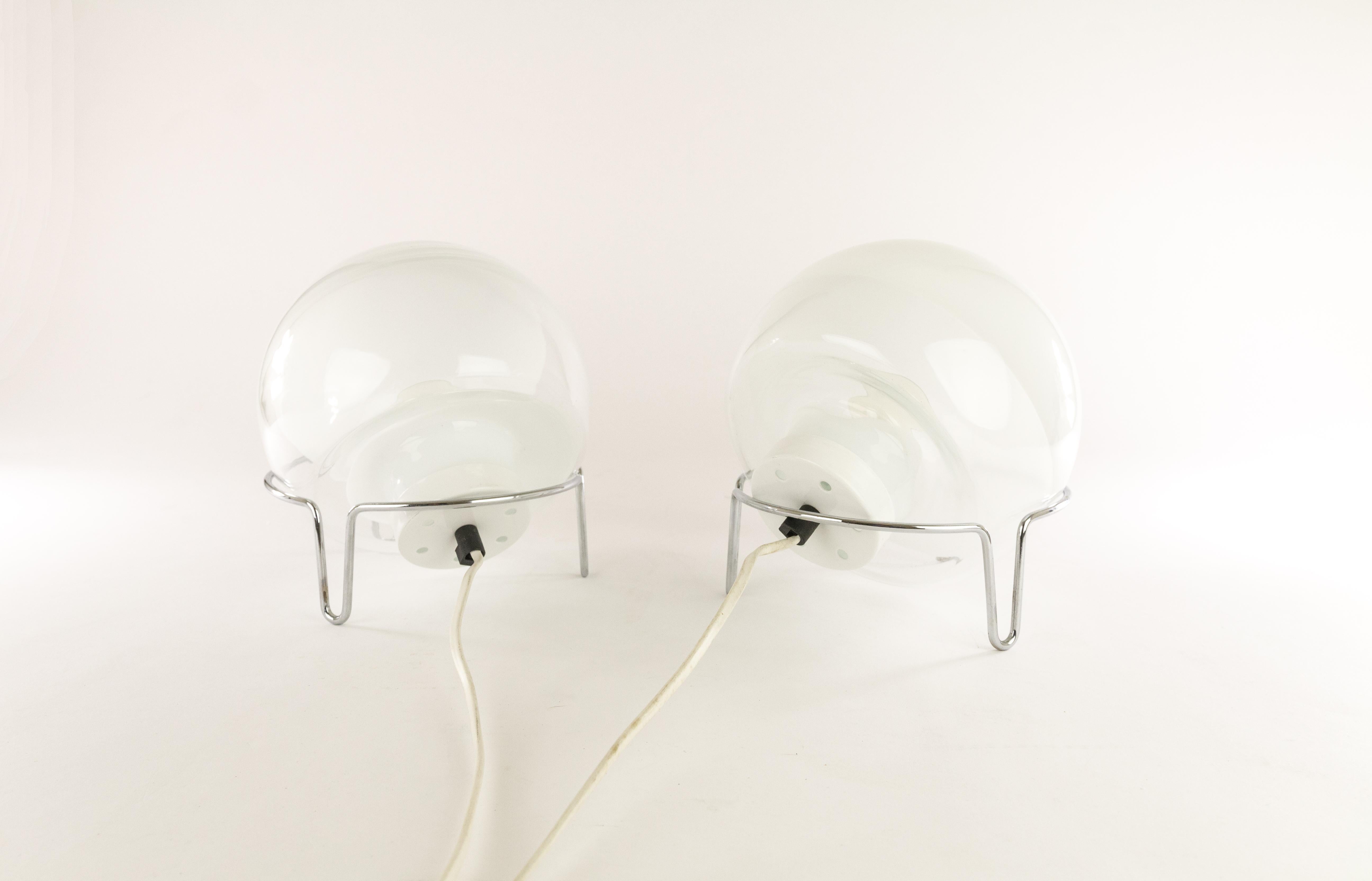 Polychromed Pair of Table Lamps by Angelo Mangiarotti for Skipper