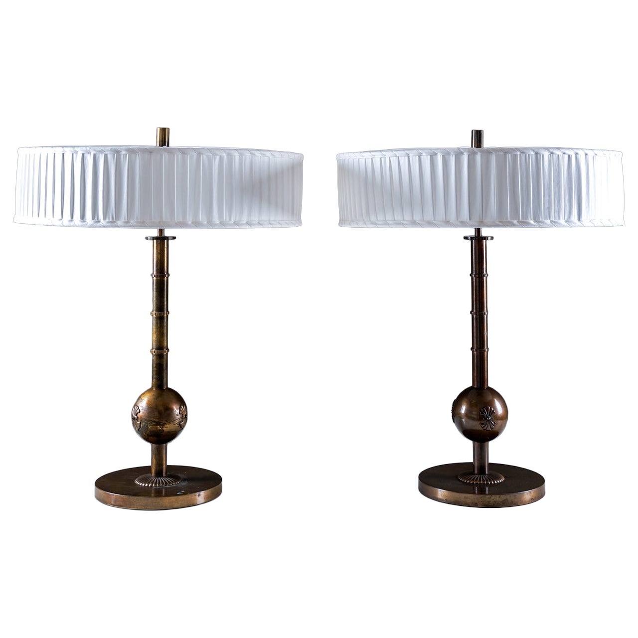 Paire de lampes de table par Böhlmarks, Suède, années 1930