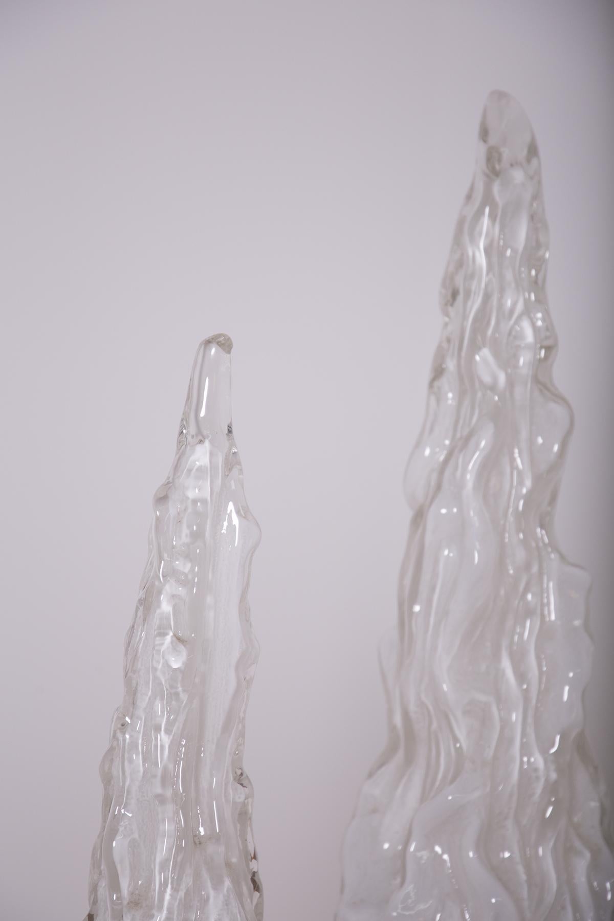 Italian Pair of Table Lamps by Carlo Nason for Vistosi in White Murano Glass, 1960