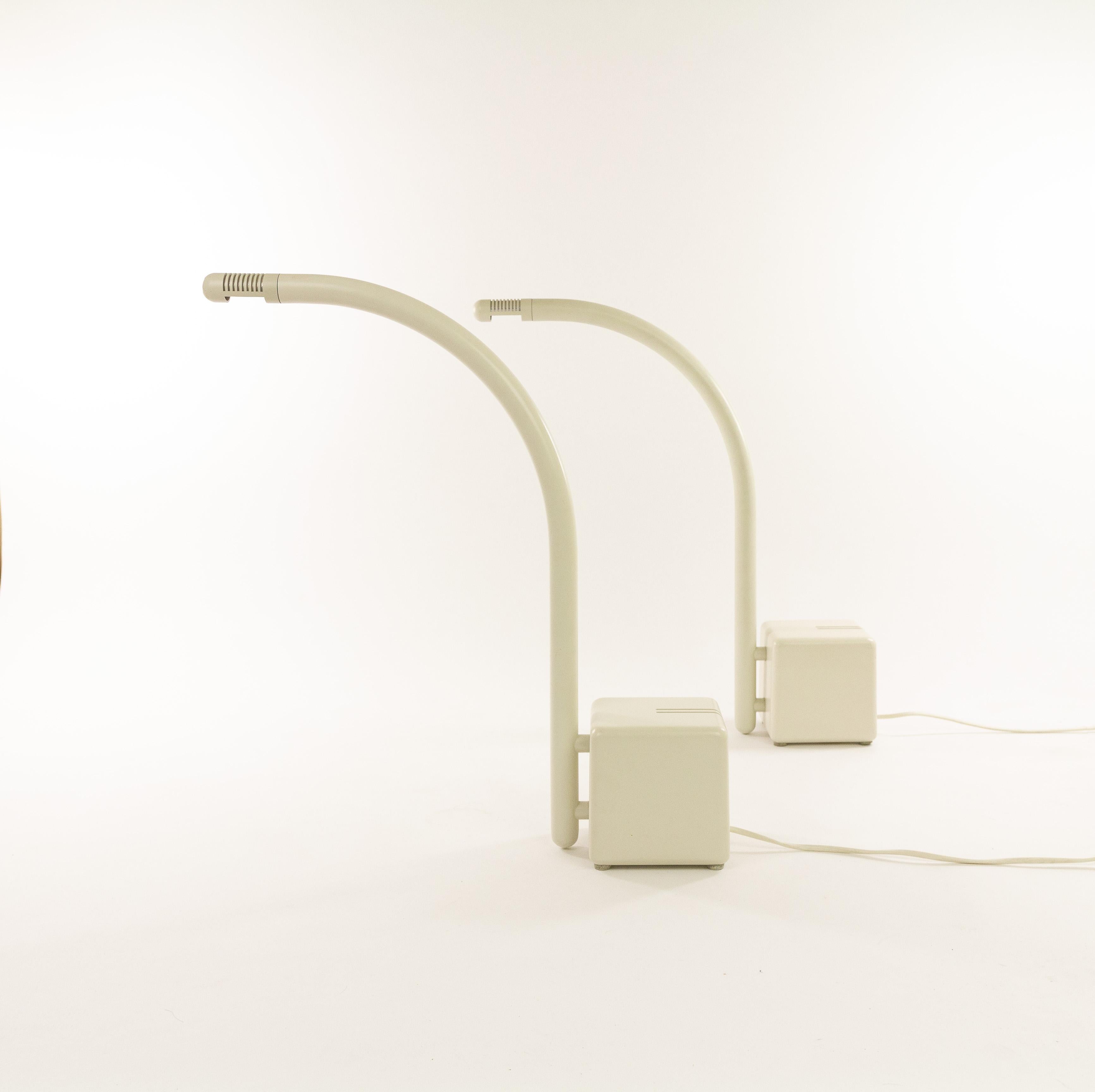 Mid-Century Modern Pair of Table Lamps by Claus Bonderup & Torsten Thorup for Focus, Denmark, 1970 For Sale