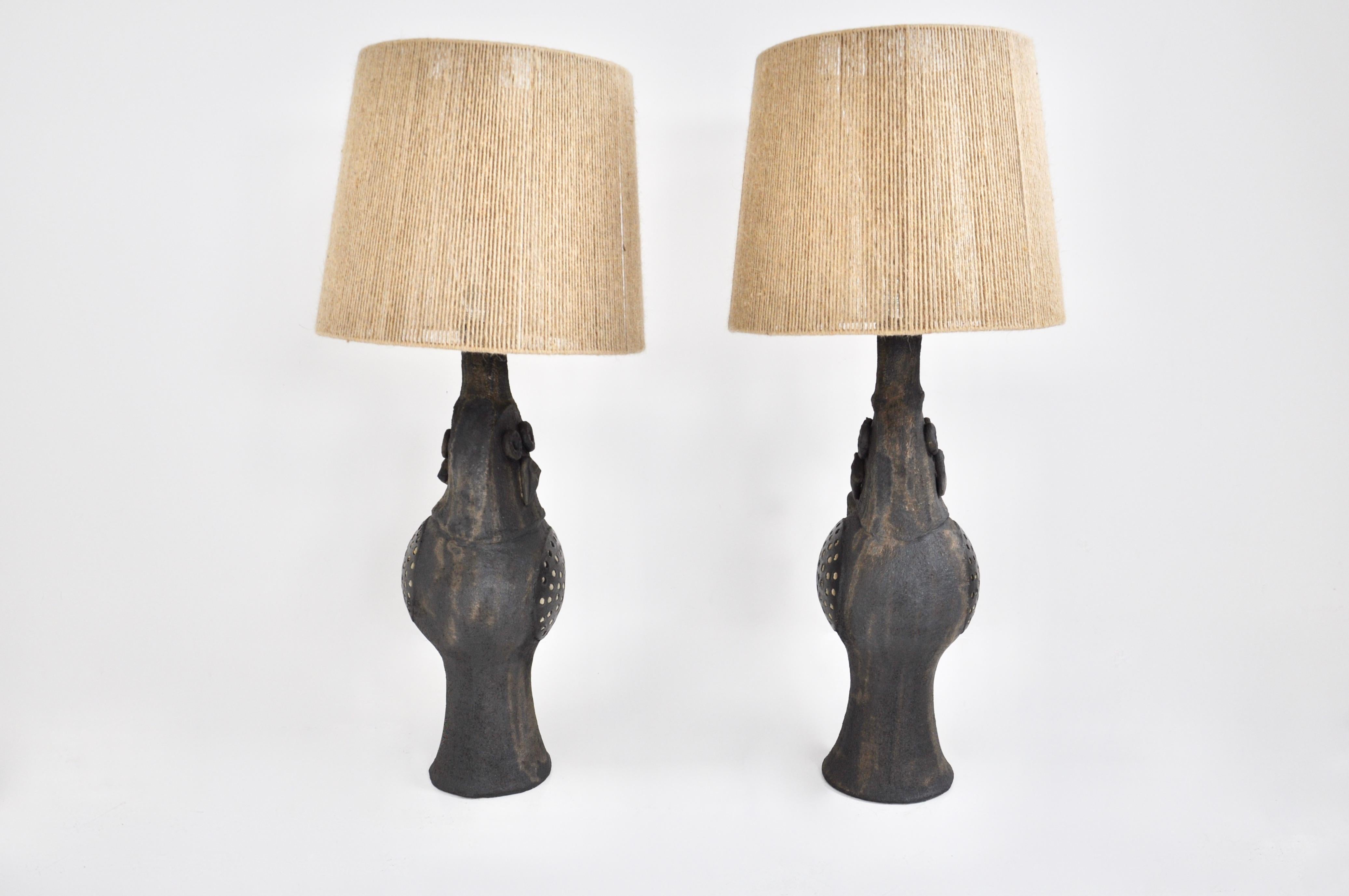 French Pair of Table Lamps by Dominique Pouchain For Sale