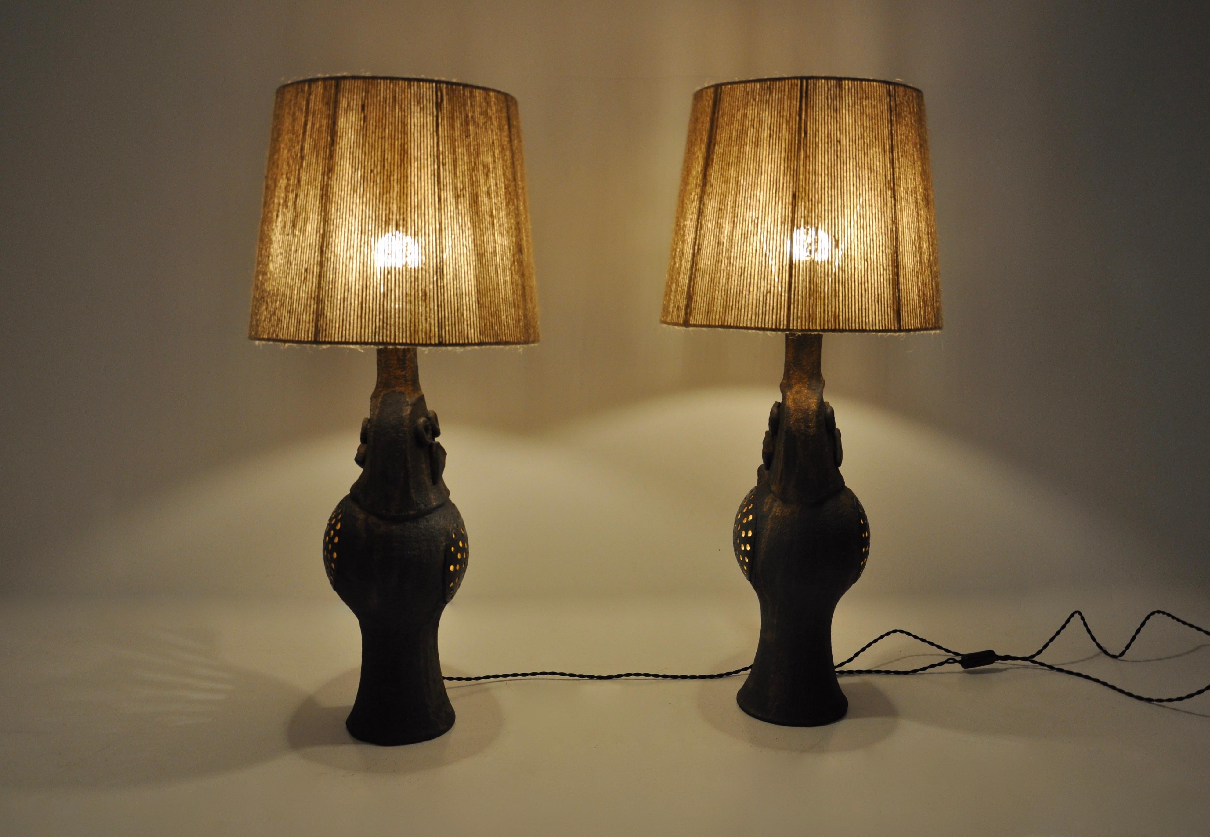 Paar Tischlampen von Dominique Pouchain im Zustand „Gut“ im Angebot in Lasne, BE