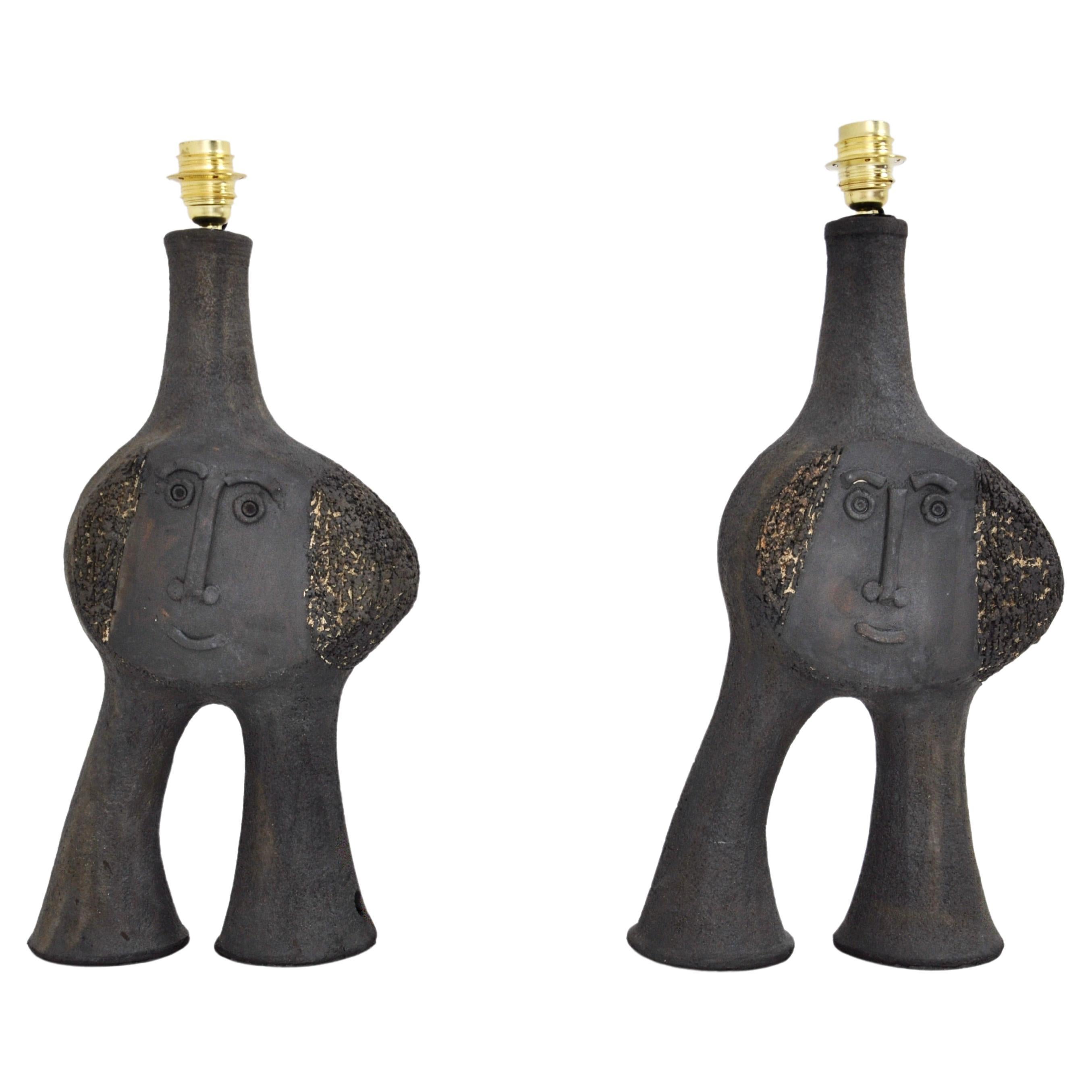Pair of Table Lamps by Dominique Pouchain For Sale