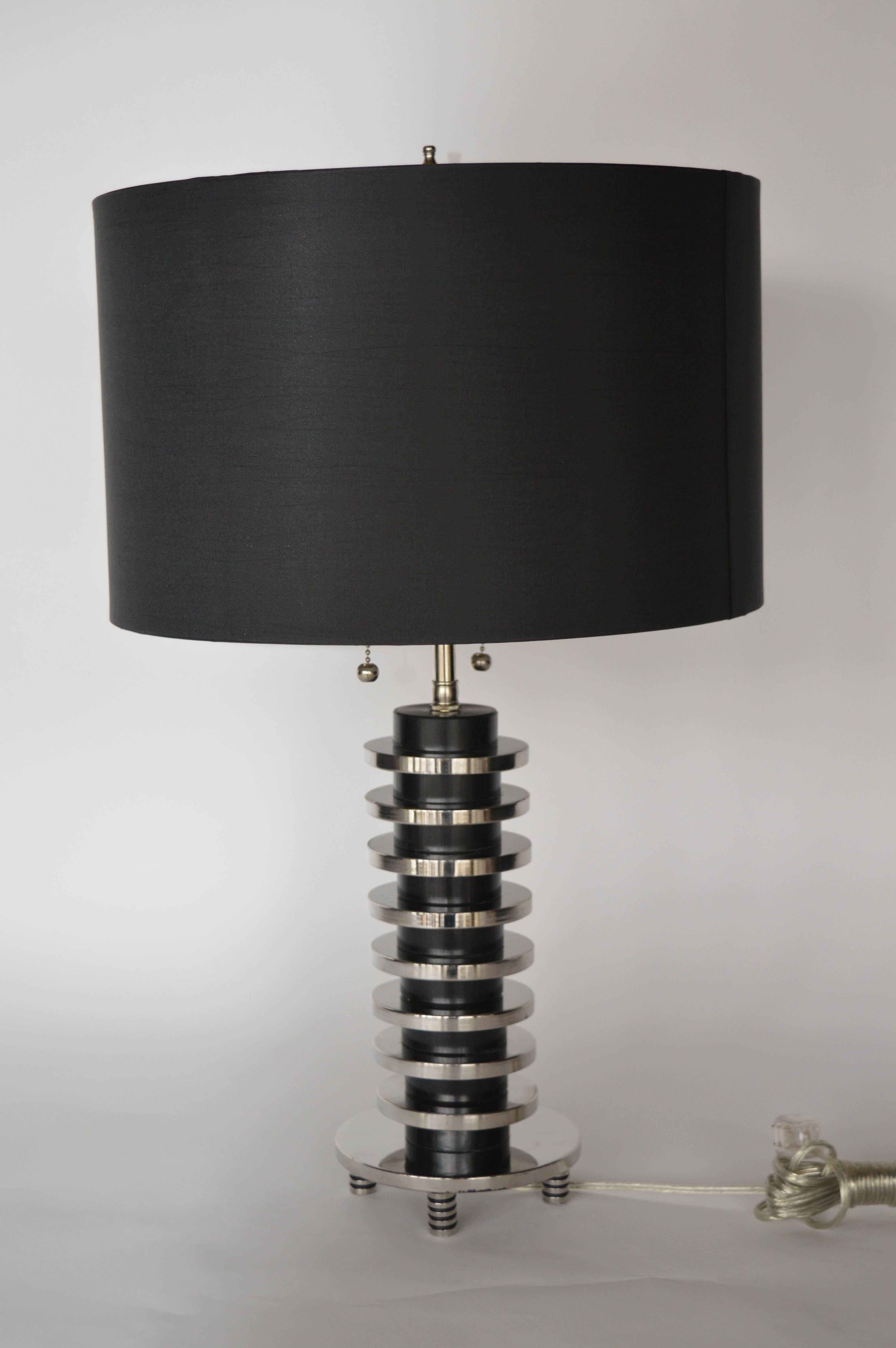 Metal Pair of Table Lamps by Donald Deskey For Sale