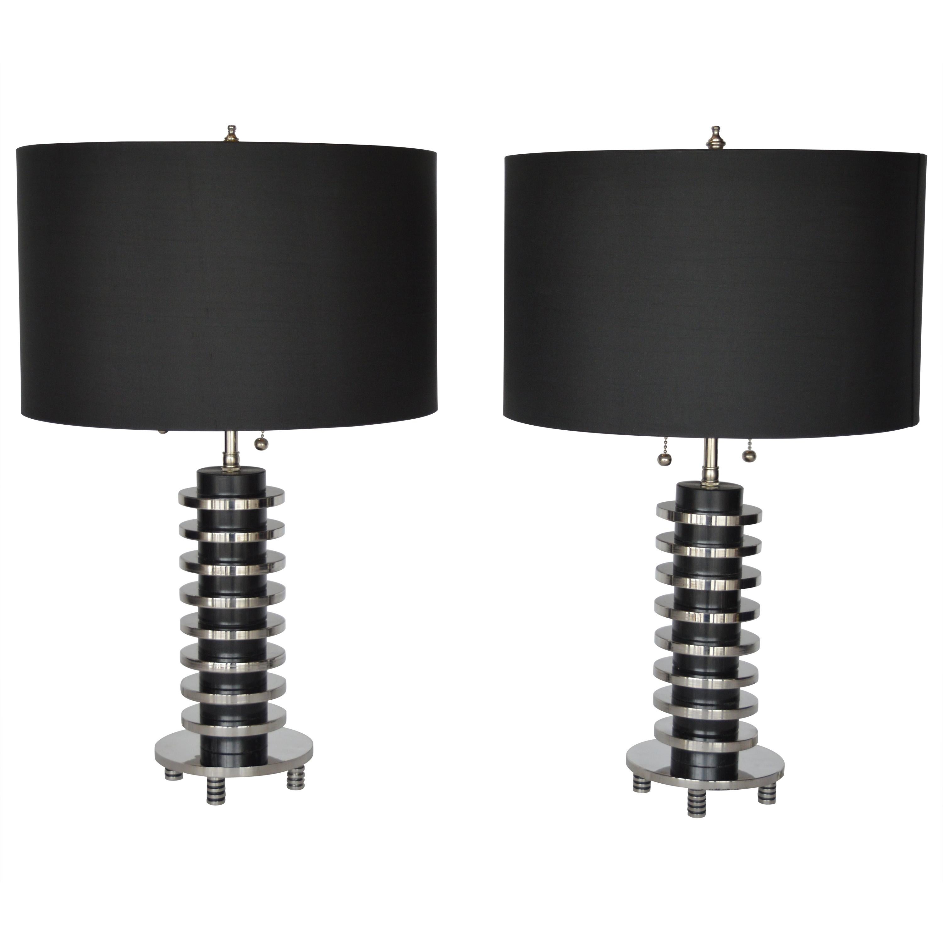 Pair of Table Lamps by Donald Deskey For Sale