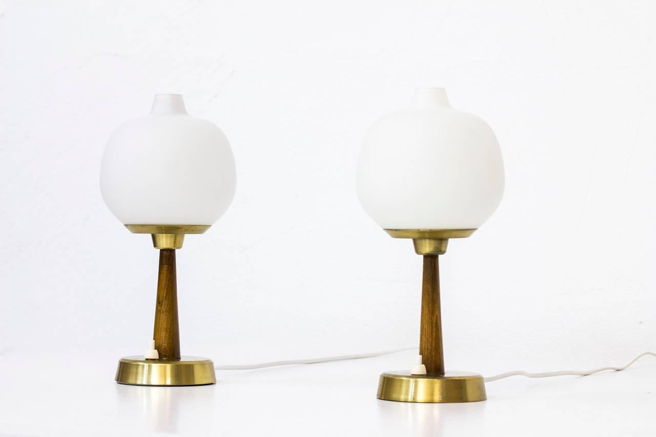 Scandinavian Modern Pair of Table Lamps by Hans Bergström for Ateljé Lyktan, Sweden, 1950s