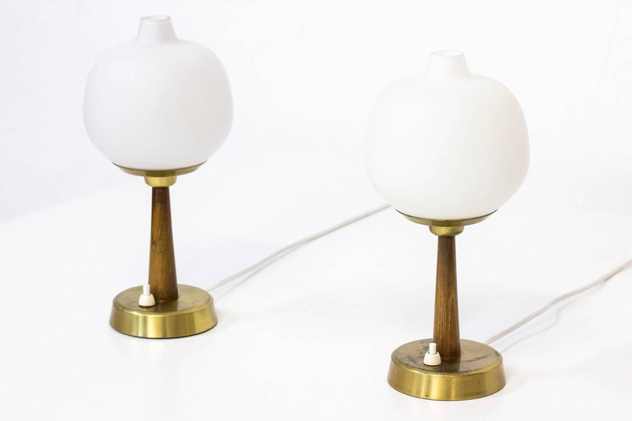 Swedish Pair of Table Lamps by Hans Bergström for Ateljé Lyktan, Sweden, 1950s