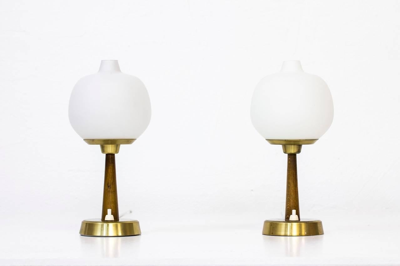 Mid-20th Century Pair of Table Lamps by Hans Bergström for Ateljé Lyktan, Sweden, 1950s
