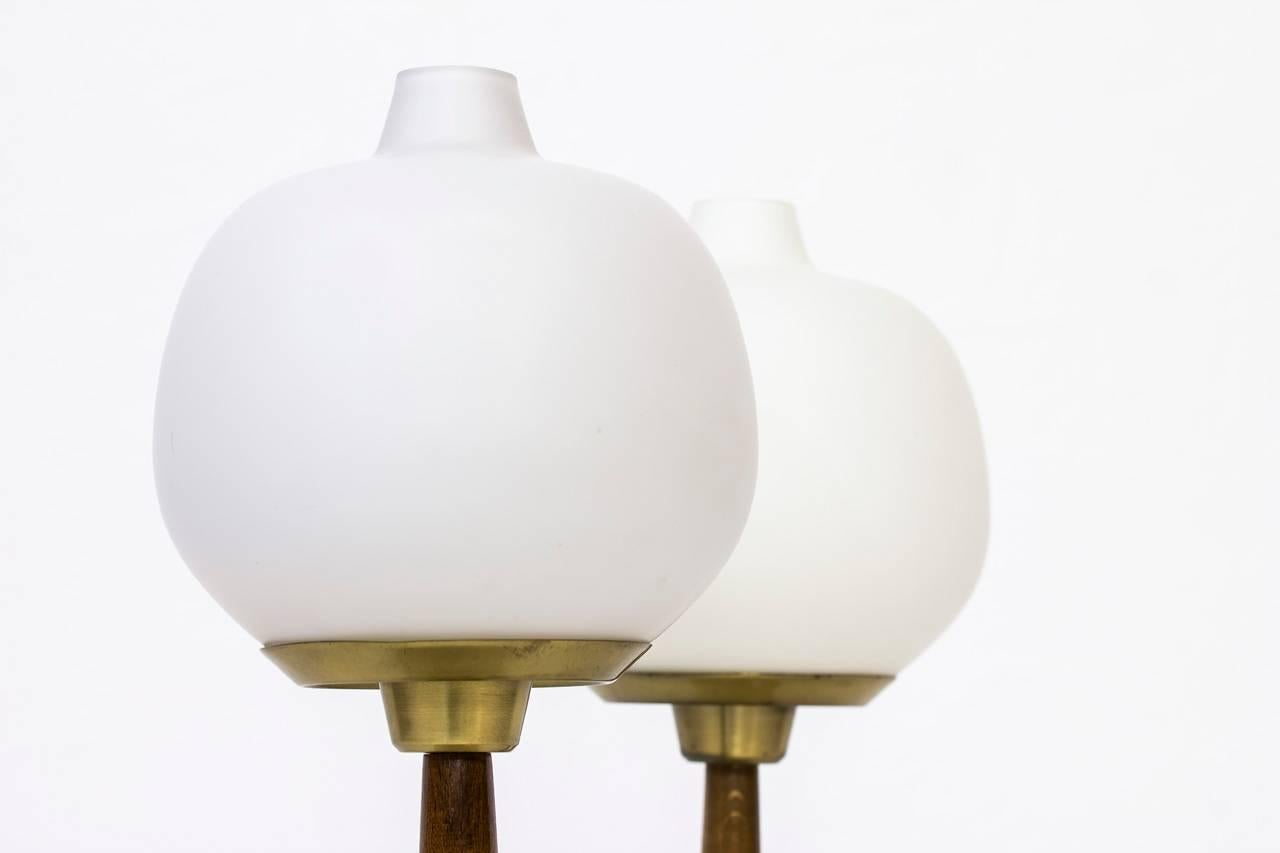 Brass Pair of Table Lamps by Hans Bergström for Ateljé Lyktan, Sweden, 1950s