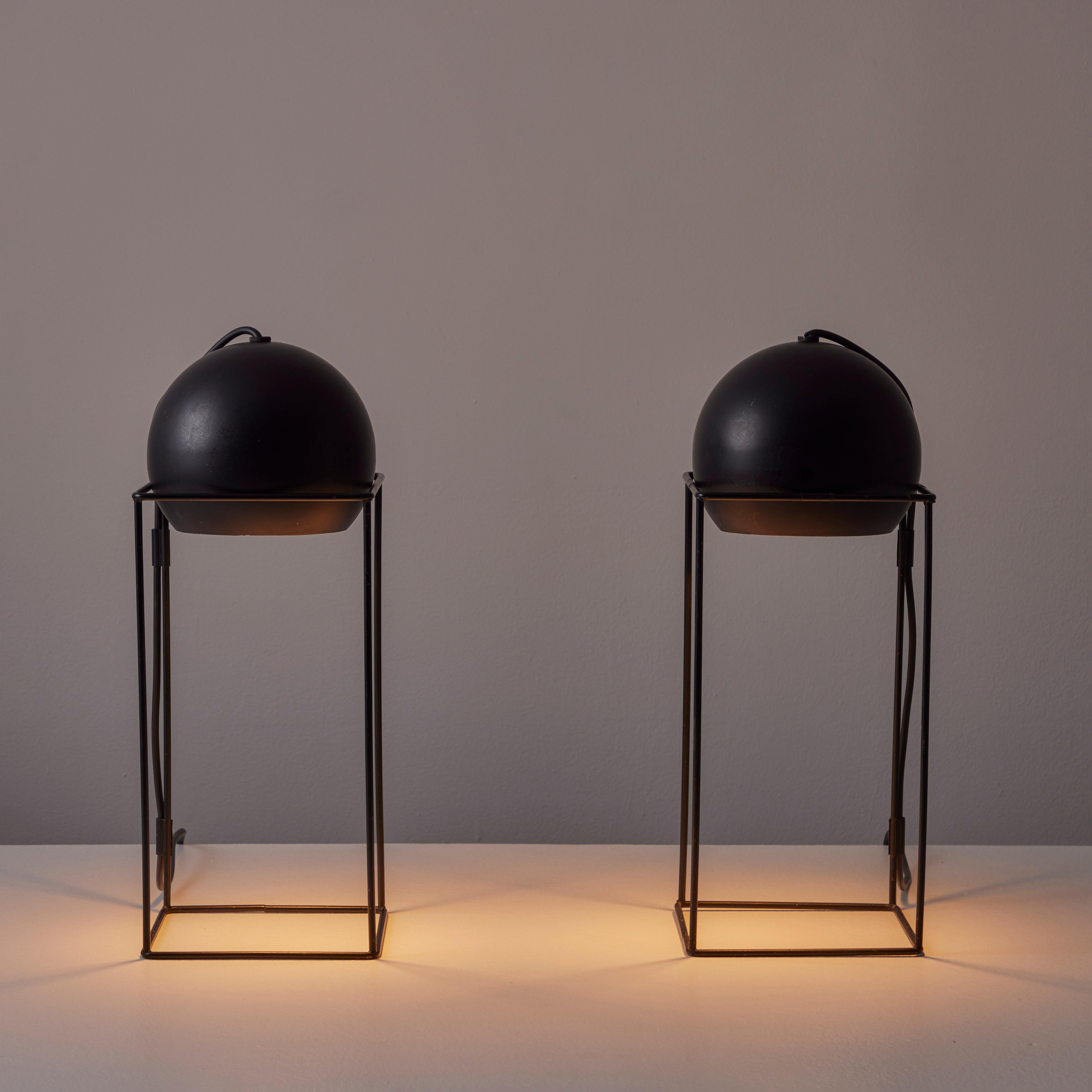 Cut Steel Pair of Table Lamps by Harry Gitlin for Raymor For Sale