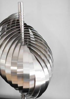 Pareja de lámparas de sobremesa de Henri Mathieu con estructura de acero y aluminio, 1970