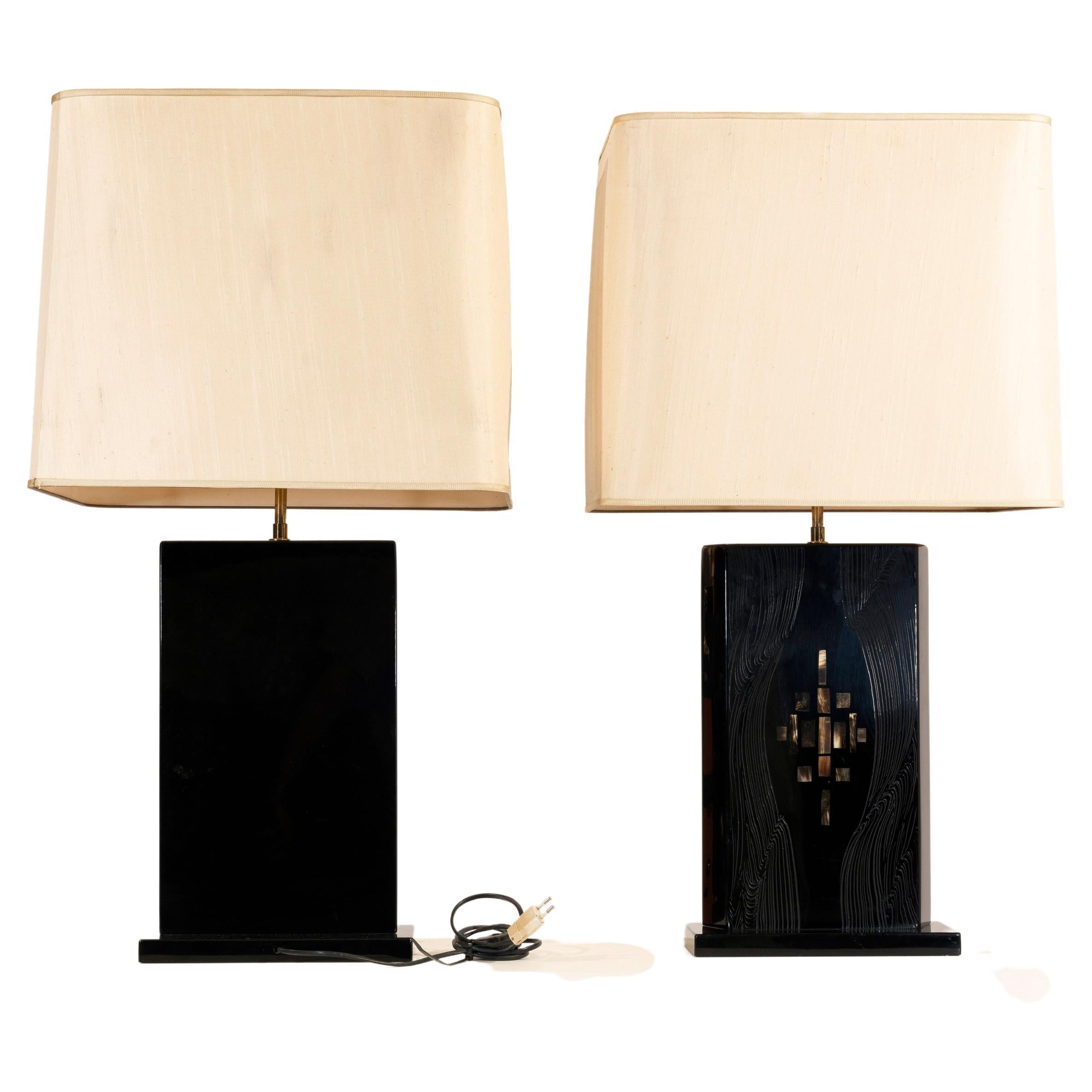 Mid-Century Modern Paire de lampes de table de Jean Claude Dresse. en vente