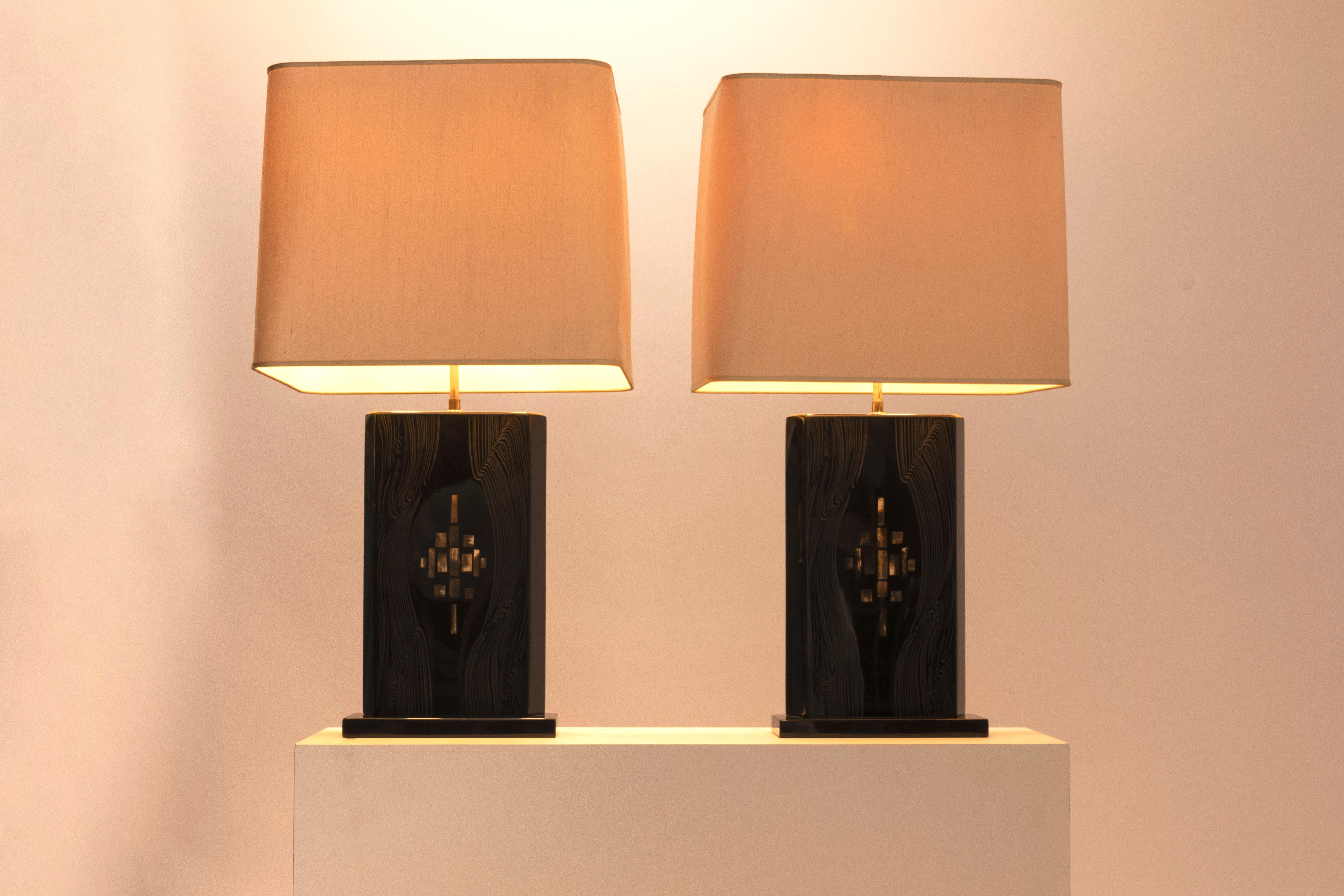 Fin du 20e siècle Paire de lampes de table de Jean Claude Dresse. en vente