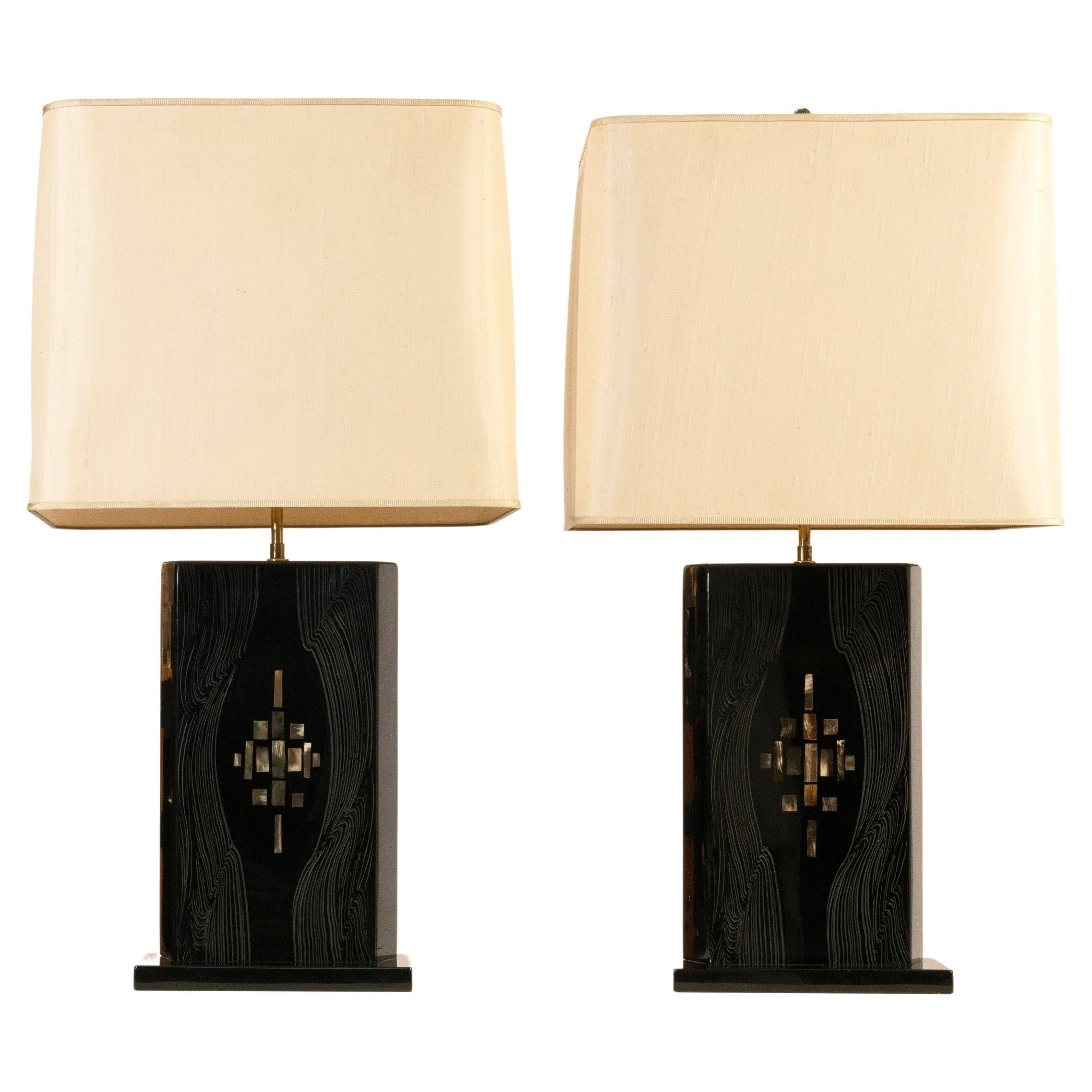 Paire de lampes de table de Jean Claude Dresse.