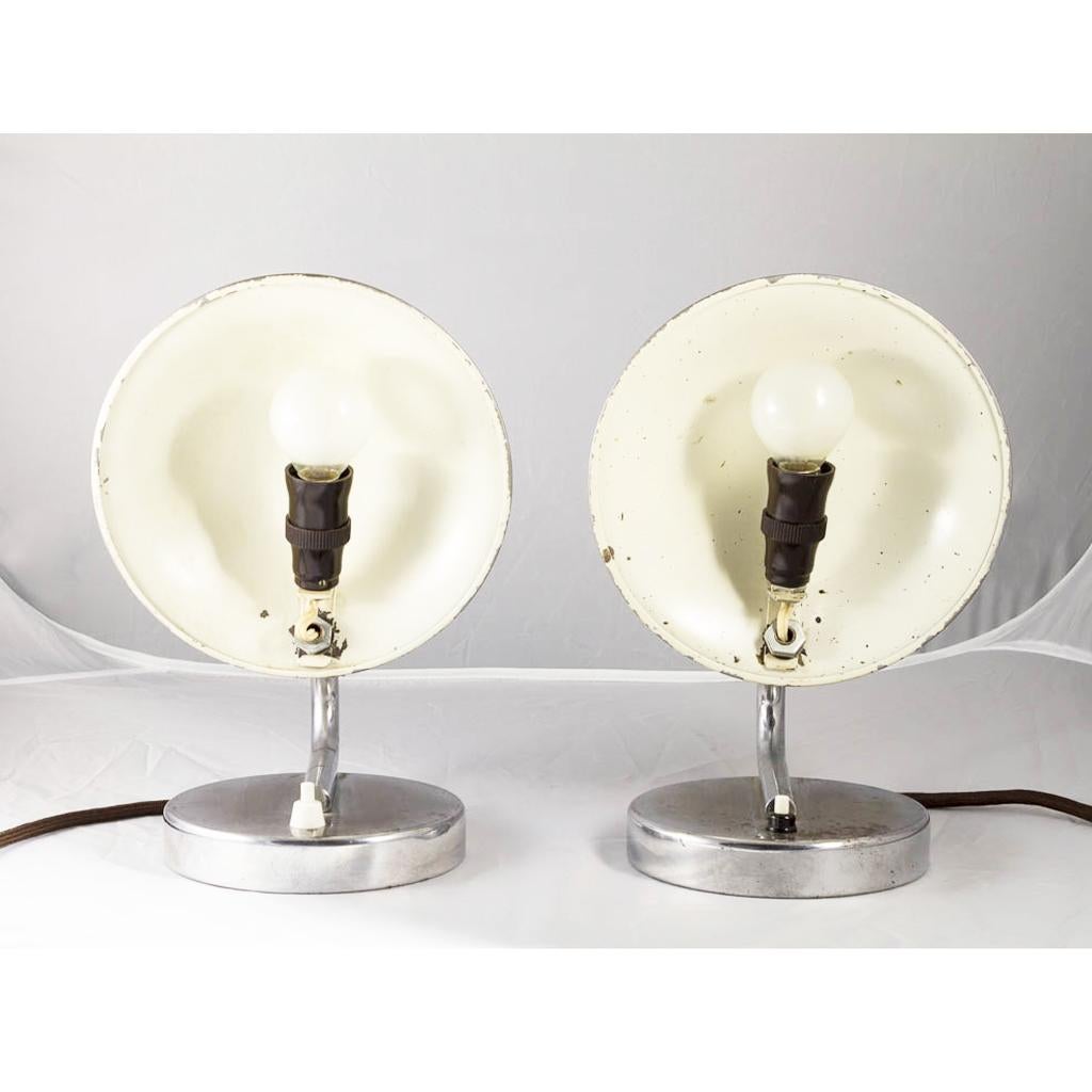Pair of Table Lamps by Josef Hurka, Chrome-Plated Brass, Art Deco, circa 1925 In Good Condition For Sale In Berlin, DE