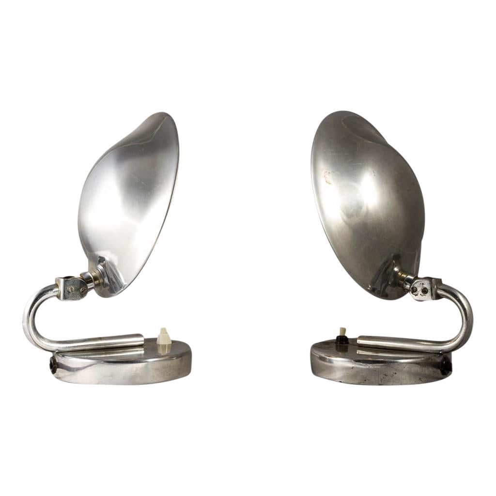 Pair of Table Lamps by Josef Hurka, Chrome-Plated Brass, Art Deco, circa 1925 For Sale