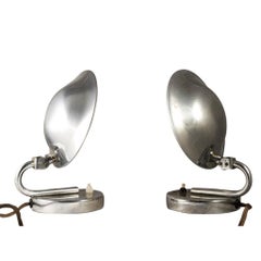 Pair of Table Lamps by Josef Hurka, Chrome-Plated Brass, Art Deco, circa 1925