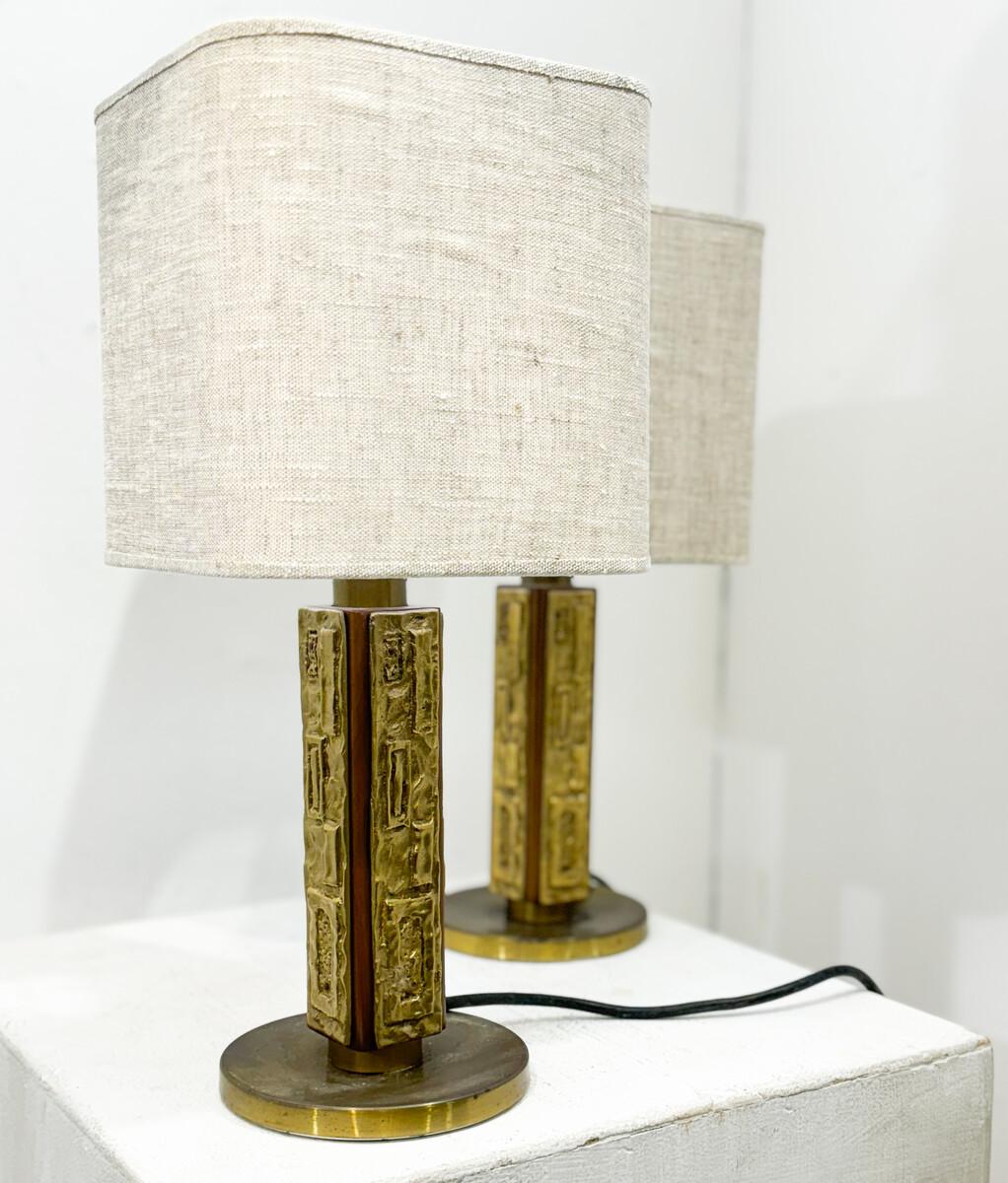 Mid-Century Modern Pair of Table Lamps by Luciano Frigerio, Italy, 1970s For Sale