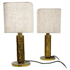 Vintage Pair of Table Lamps by Luciano Frigerio, Italy, 1970s