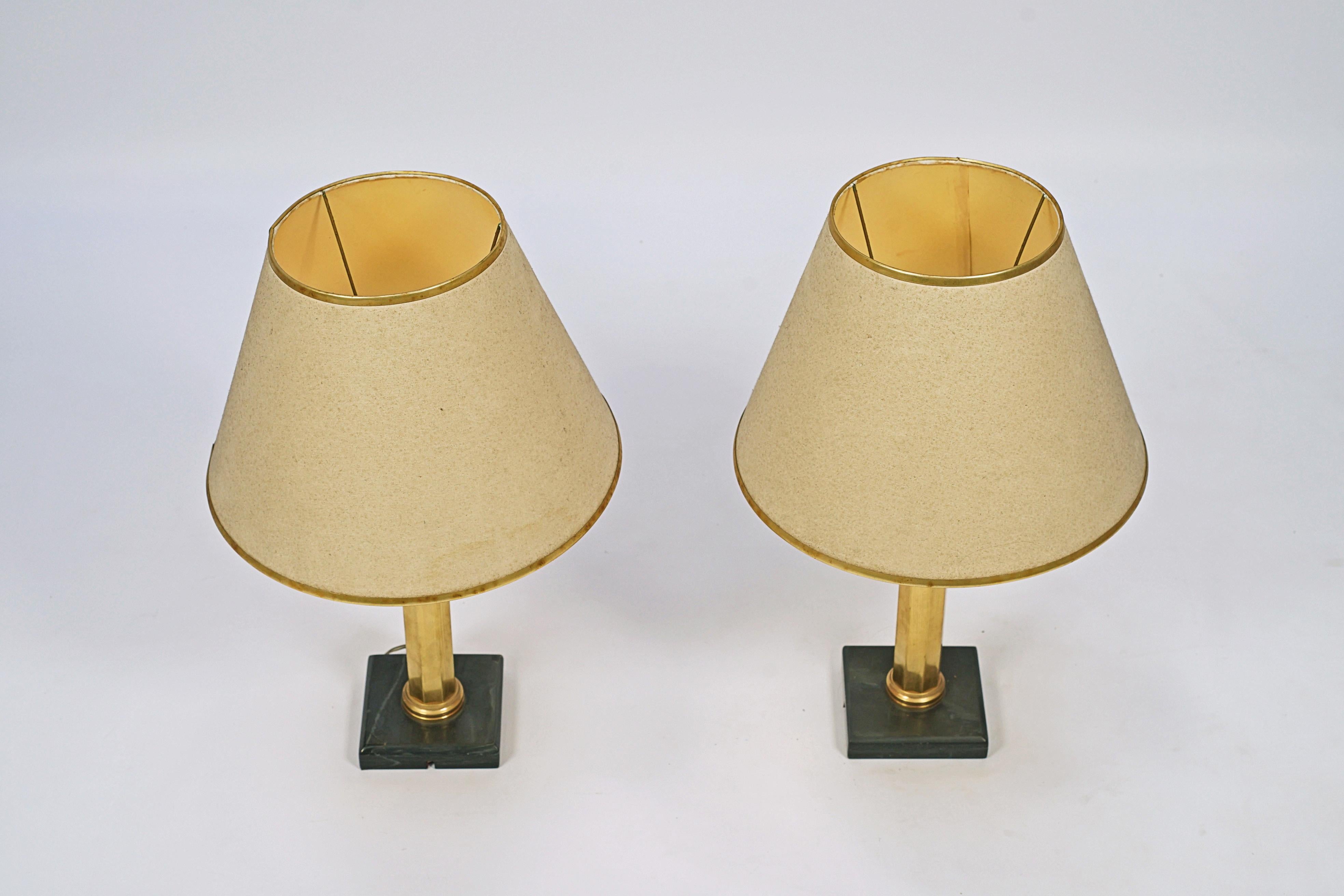 Art Deco Pair of Table Lamps by Maison Jansen For Sale