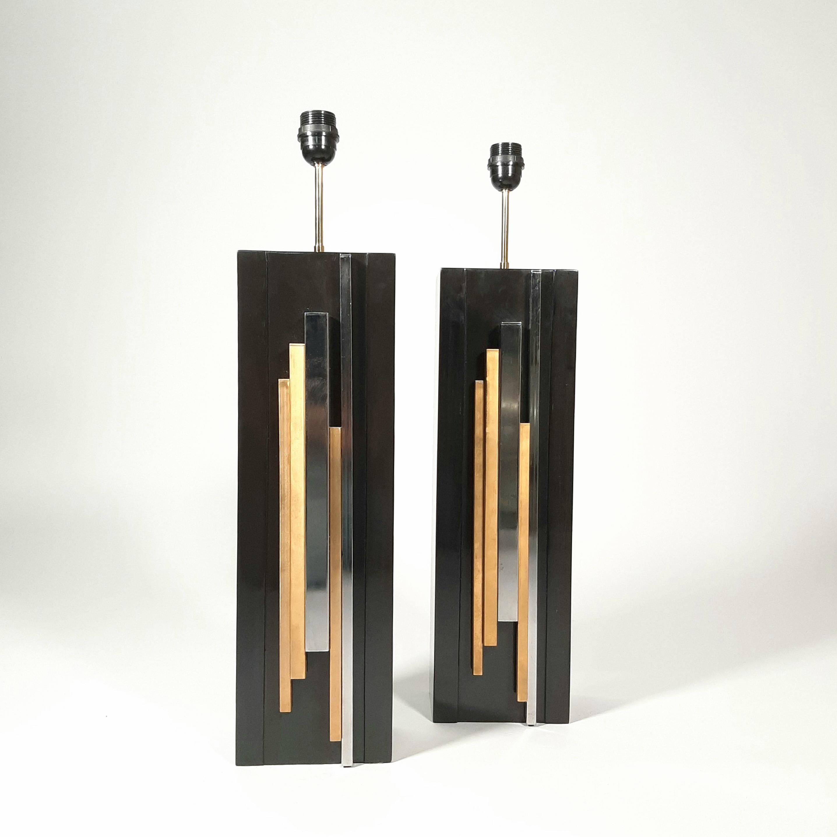 Mid-Century Modern Pair of table lamps By Maria Pergay For Sale