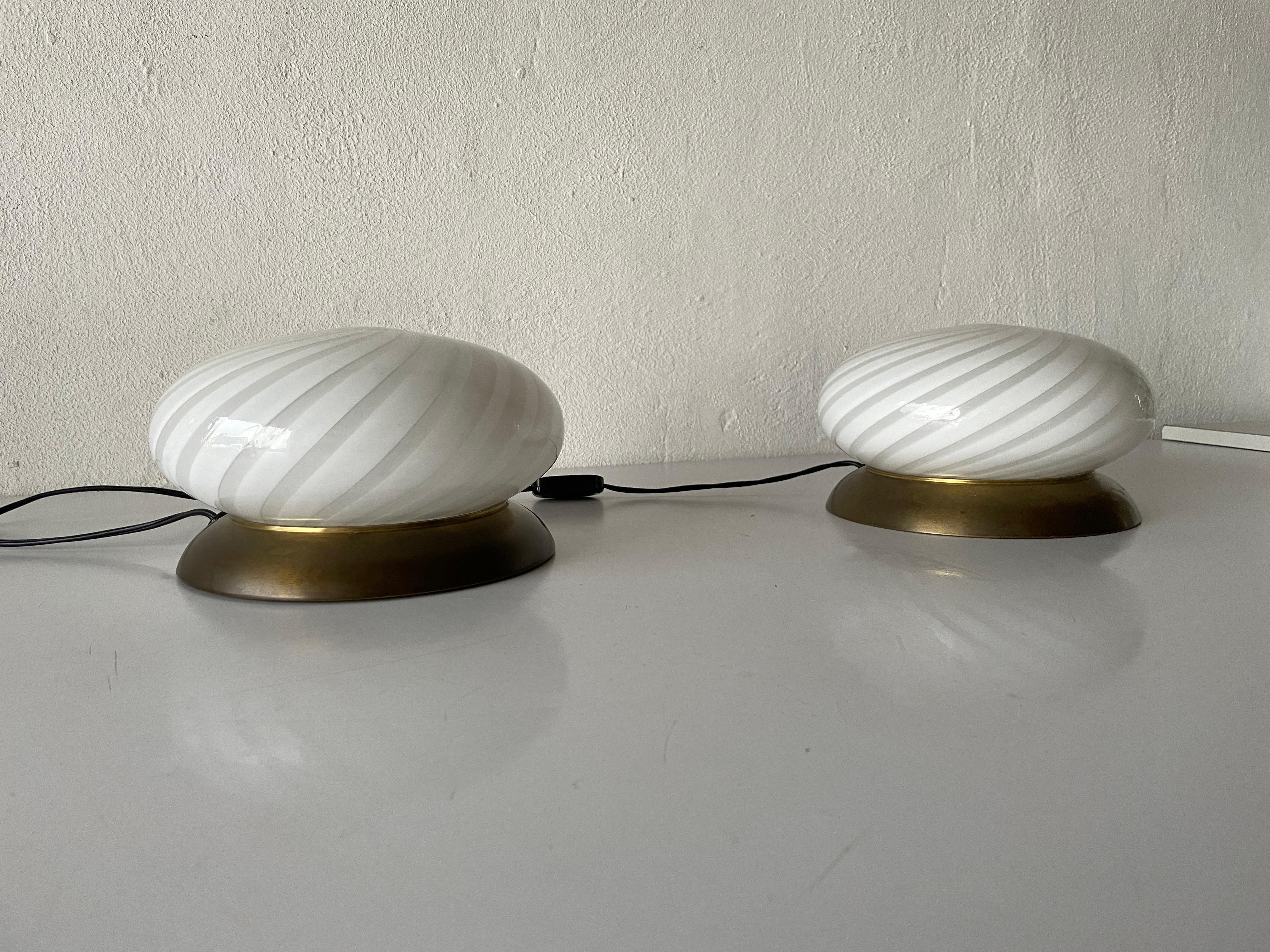 Mid-Century Modern Pair of Table Lamps by Milano-Industria Lampadari Lamter, 1950s, Italy For Sale