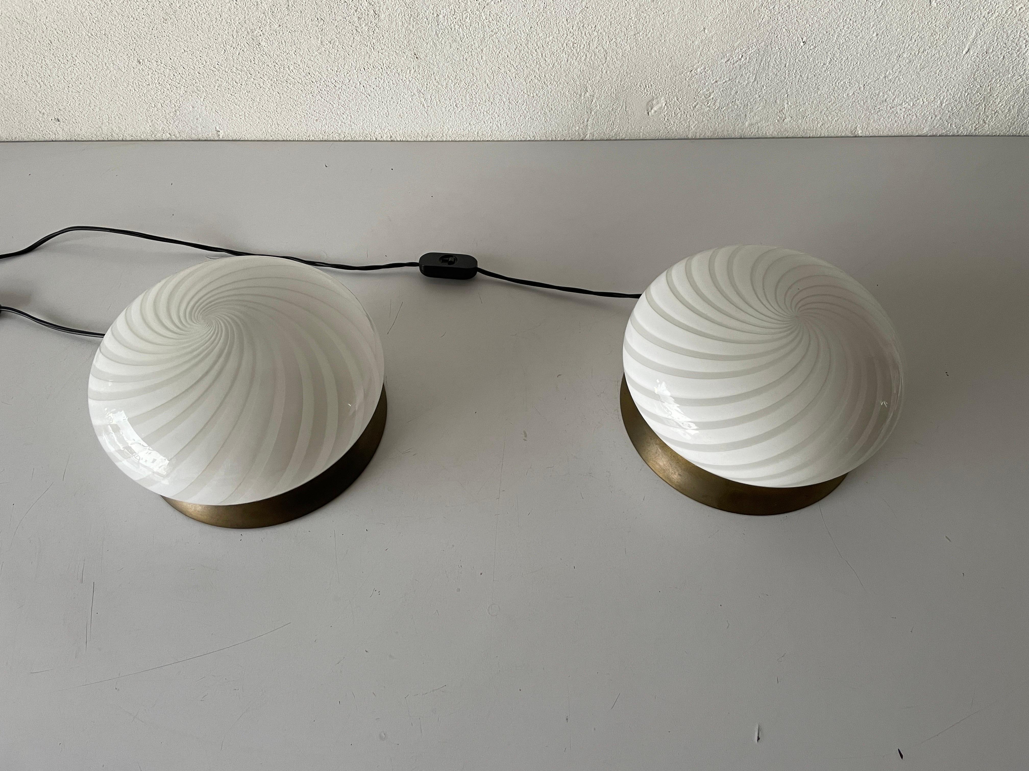 Italian Pair of Table Lamps by Milano-Industria Lampadari Lamter, 1950s, Italy For Sale