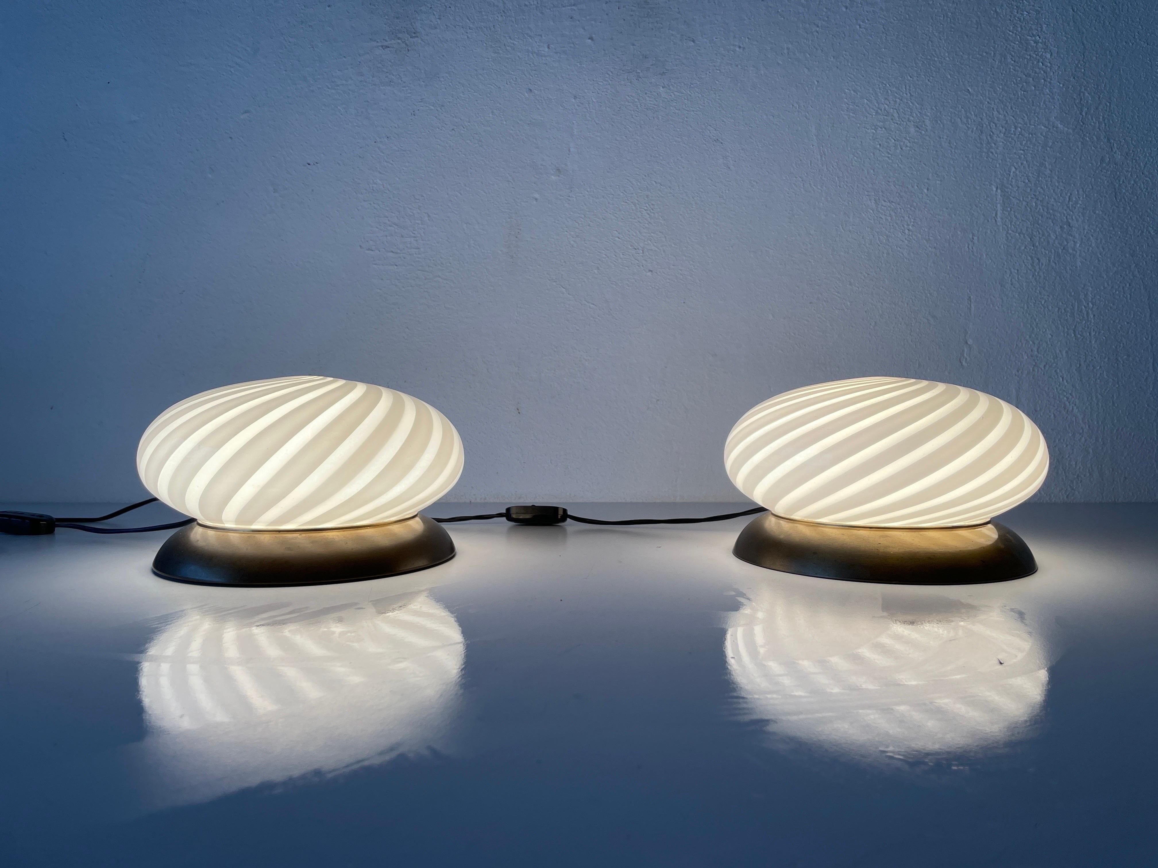 Mid-20th Century Pair of Table Lamps by Milano-Industria Lampadari Lamter, 1950s, Italy For Sale