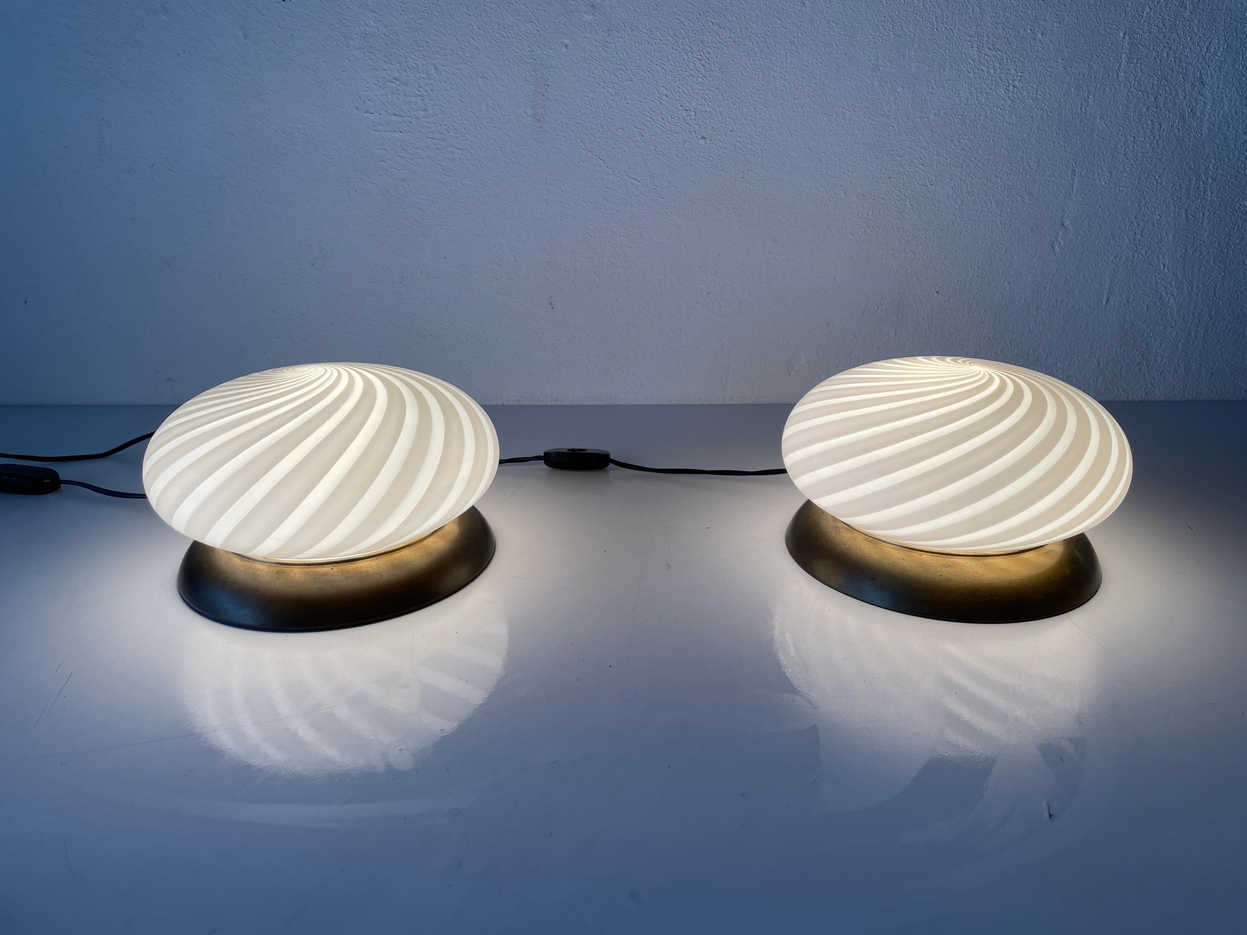 Brass Pair of Table Lamps by Milano-Industria Lampadari Lamter, 1950s, Italy For Sale