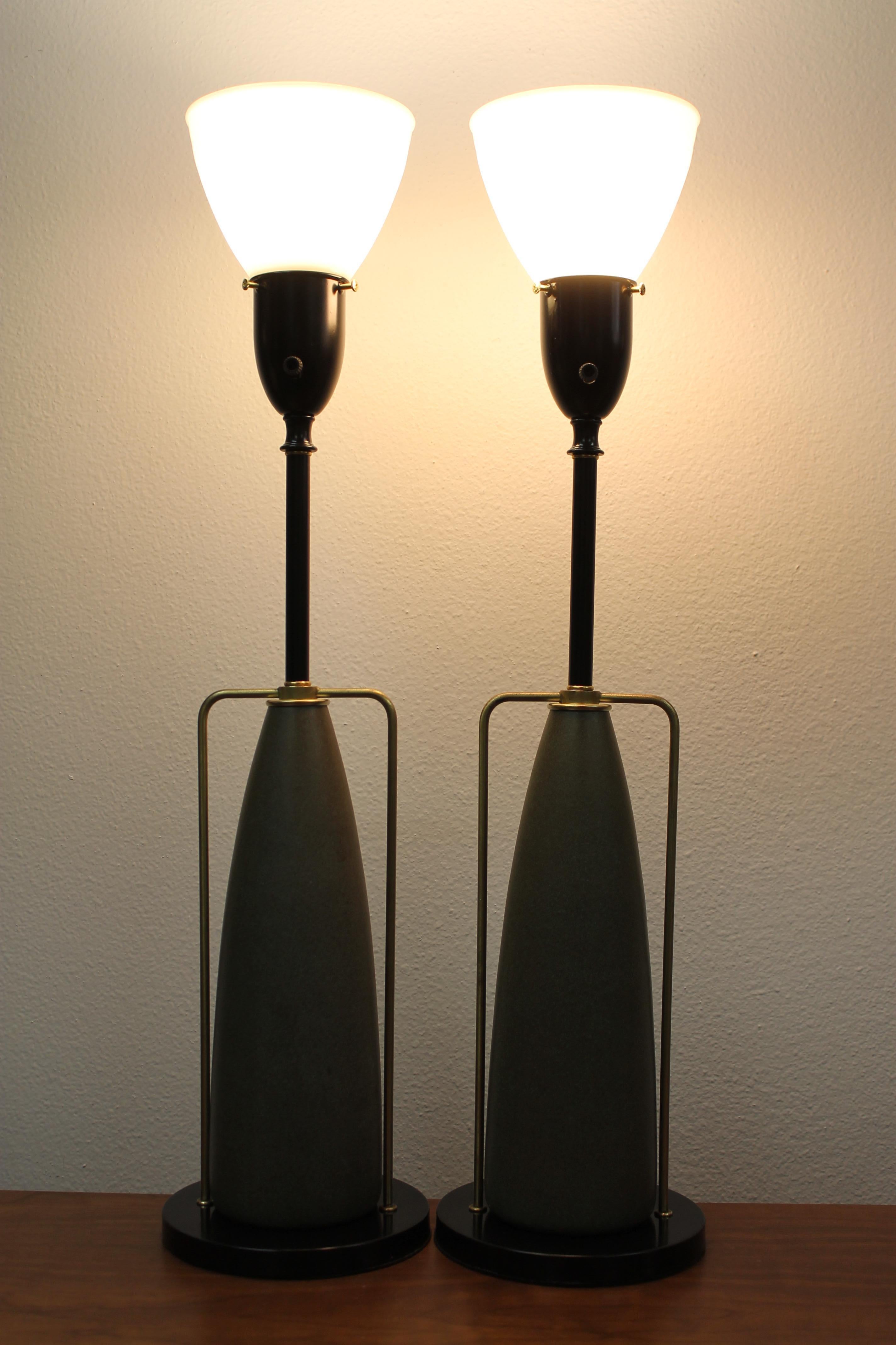 Mid-Century Modern Pair of Table Lamps by Rembrandt Lamp Company